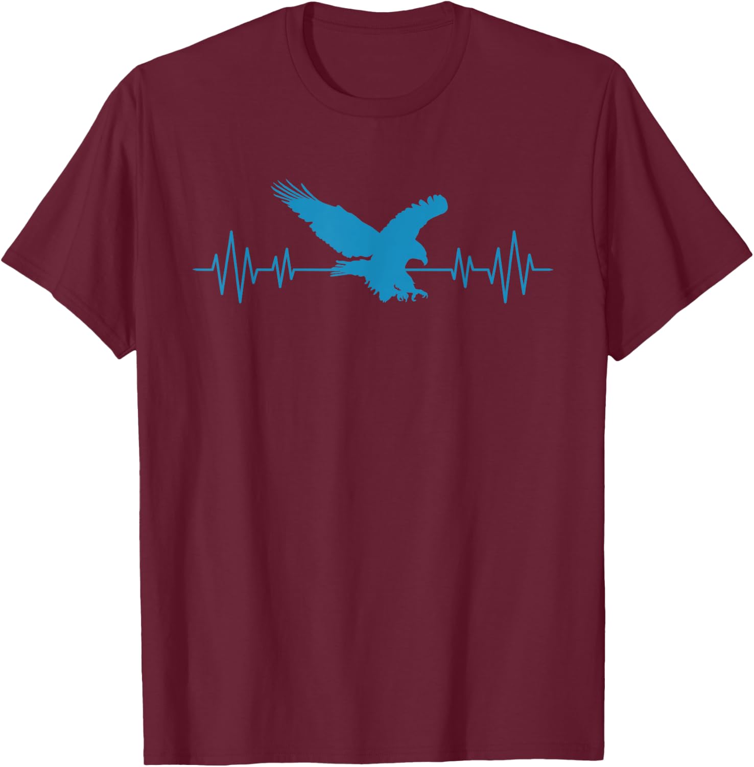 Great USA Eagle Heartbeat Funny American Bird Gift Men Women T-Shirt - T-Shirt | Maroon