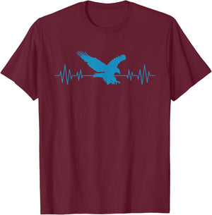 Great USA Eagle Heartbeat Funny American Bird Gift Men Women T-Shirt - T-Shirt | Maroon