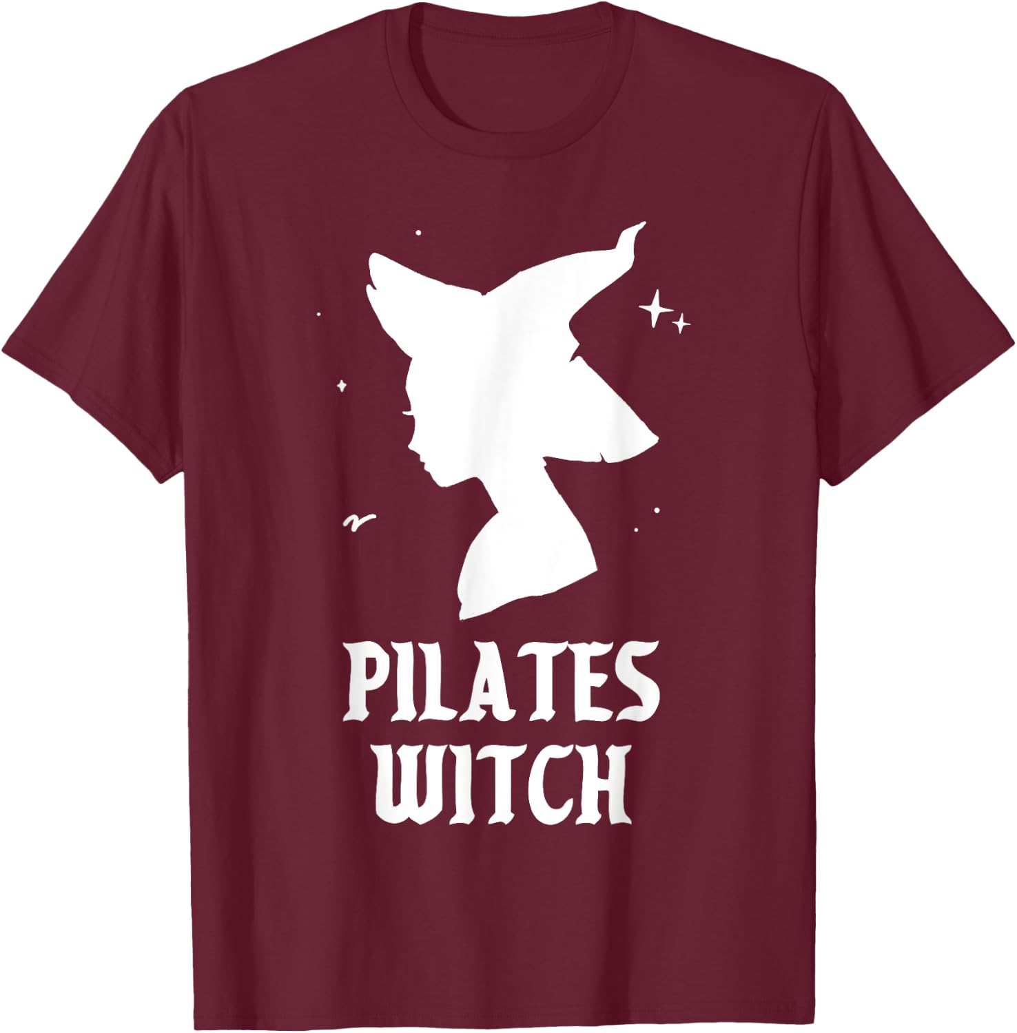 Pilates Witch Instructor Spooky Vibes Gym Halloween Costume T-Shirt - T-Shirt | Maroon
