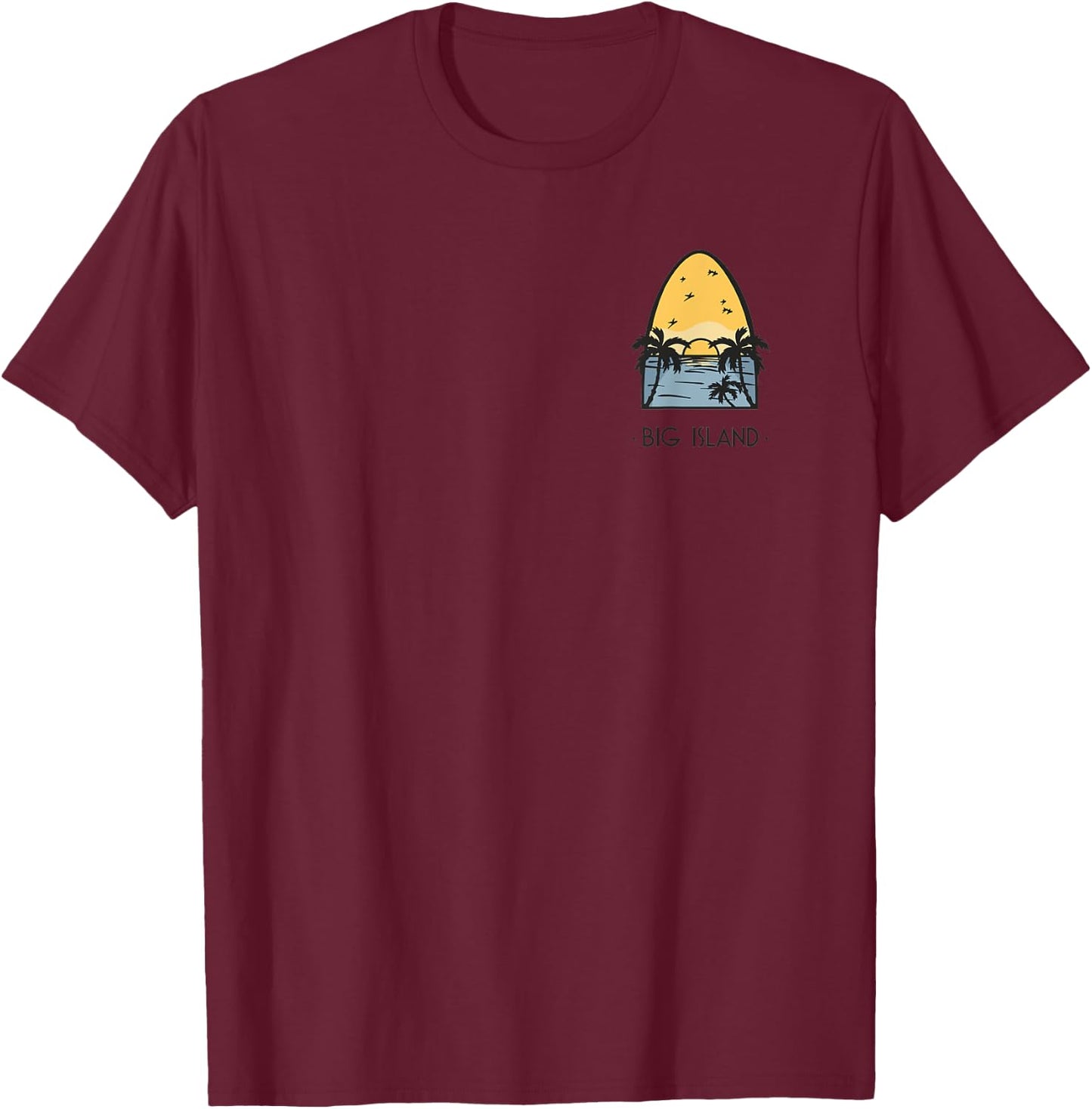 Big Island Vintage Surf Merch T-Shirt - T-Shirt | Maroon