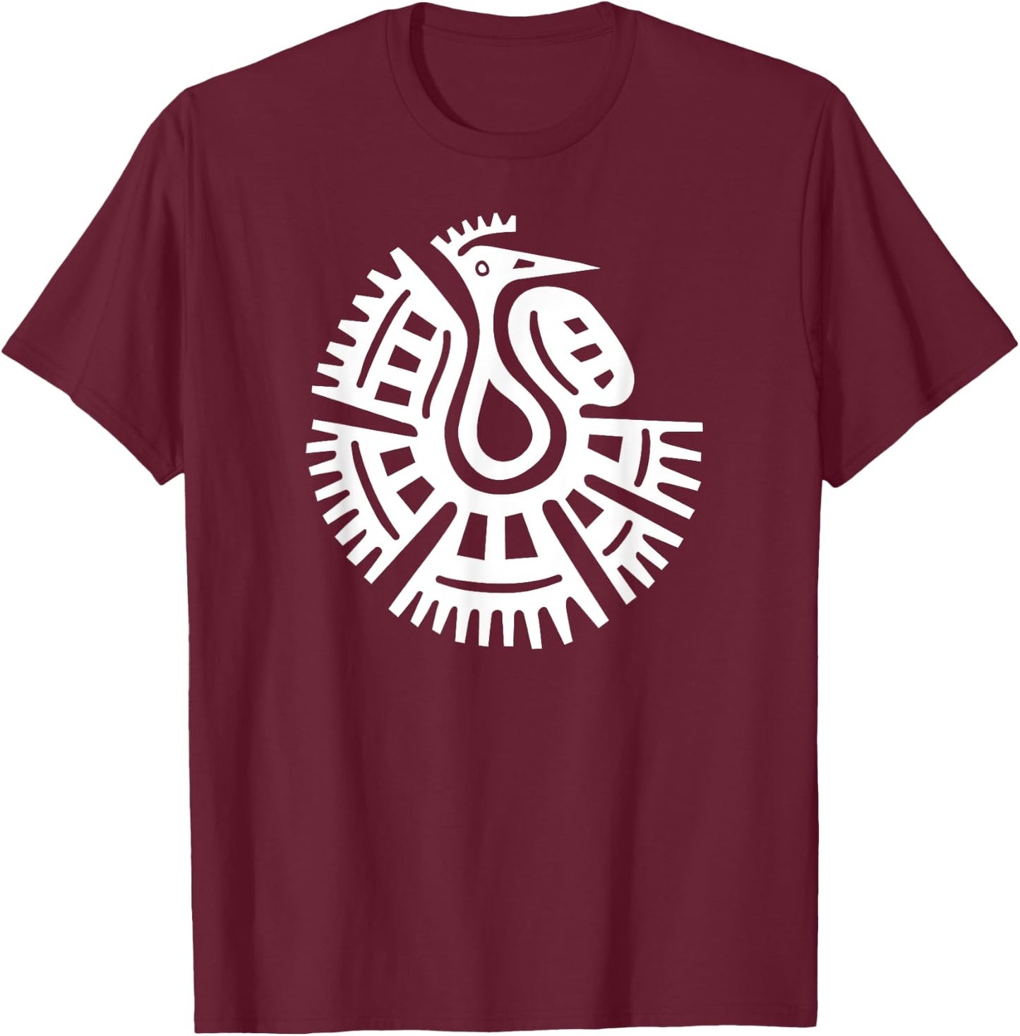 Mexico Mayan Bird Ethnic Symbol T-Shirt - T-Shirt | Maroon