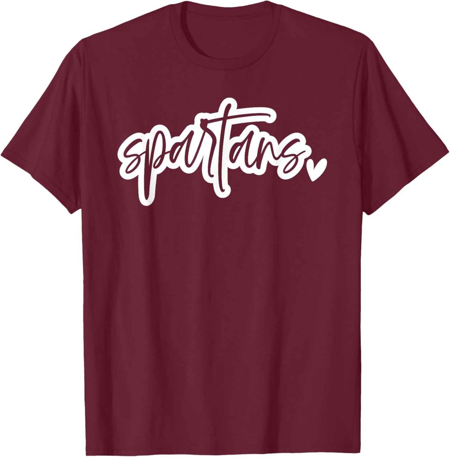 Cute Heart Spartans Sports Mascot - For Spartans Team Fan T-Shirt - T-Shirt | Maroon