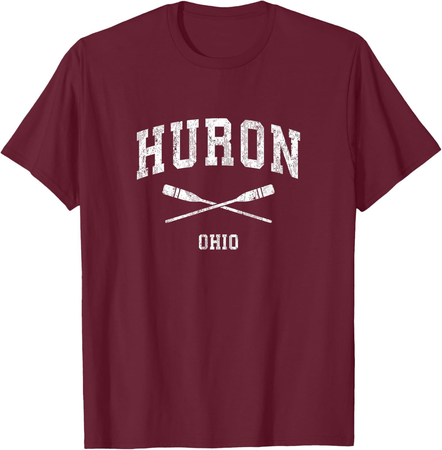 Huron Ohio Vintage Nautical Paddles Sports Oars T-Shirt - T-Shirt | Maroon