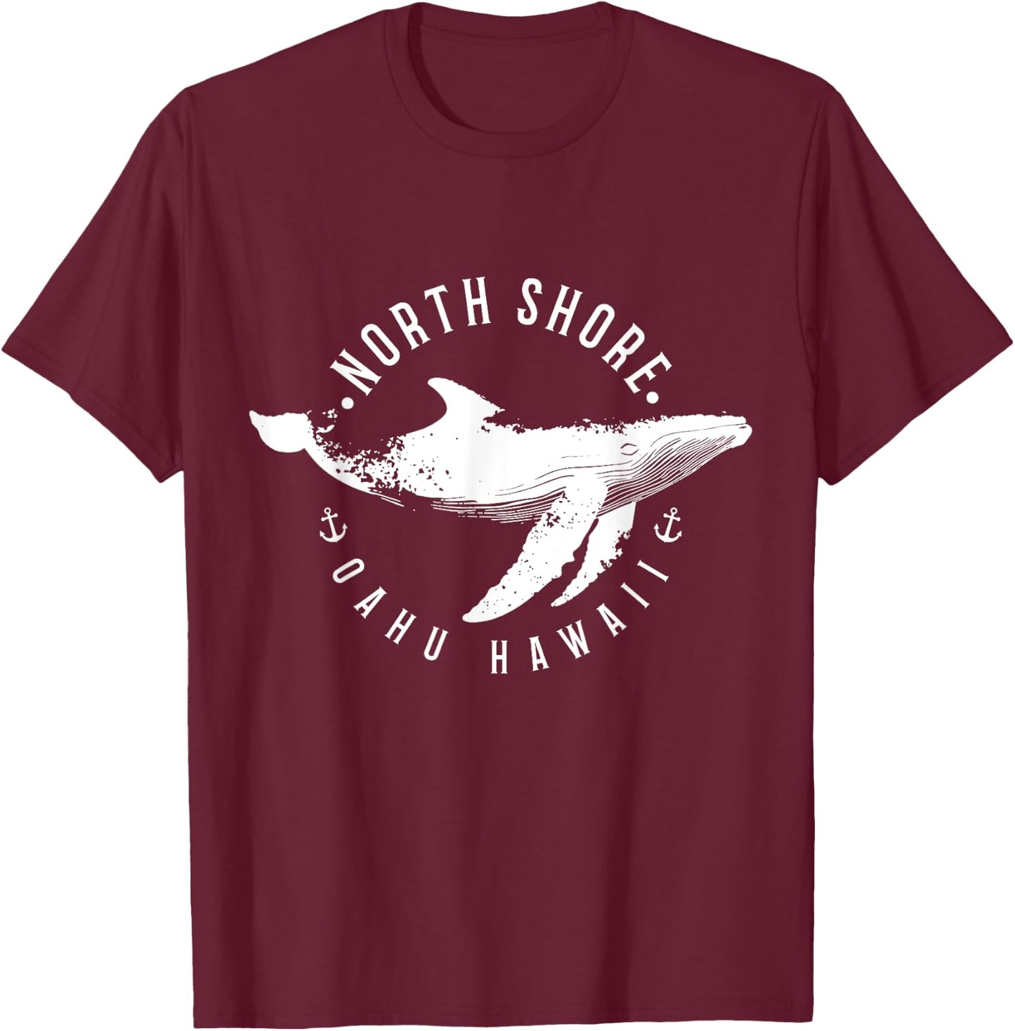 North Shore Uaho Hawaii Surfer Souvenir Whale Ocean Nautical T-Shirt - T-Shirt | Maroon