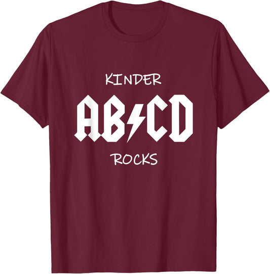 ABCD Children's Rocks Funny Teacher Gift Women Kids T-Shirt - T-Shirt | Maroon
