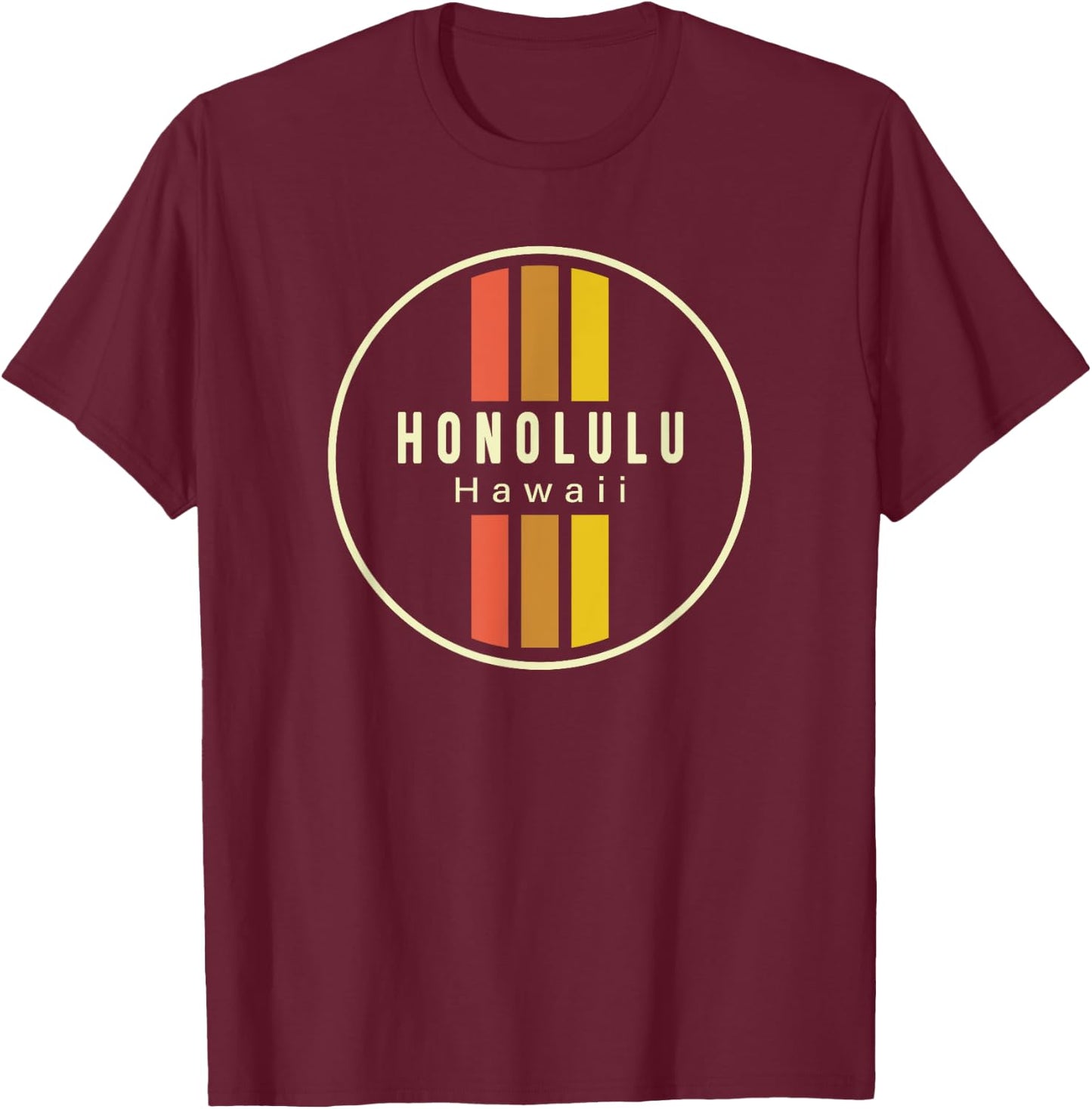 Retro Honolulu Hawaii T-Shirt - T-Shirt | Maroon