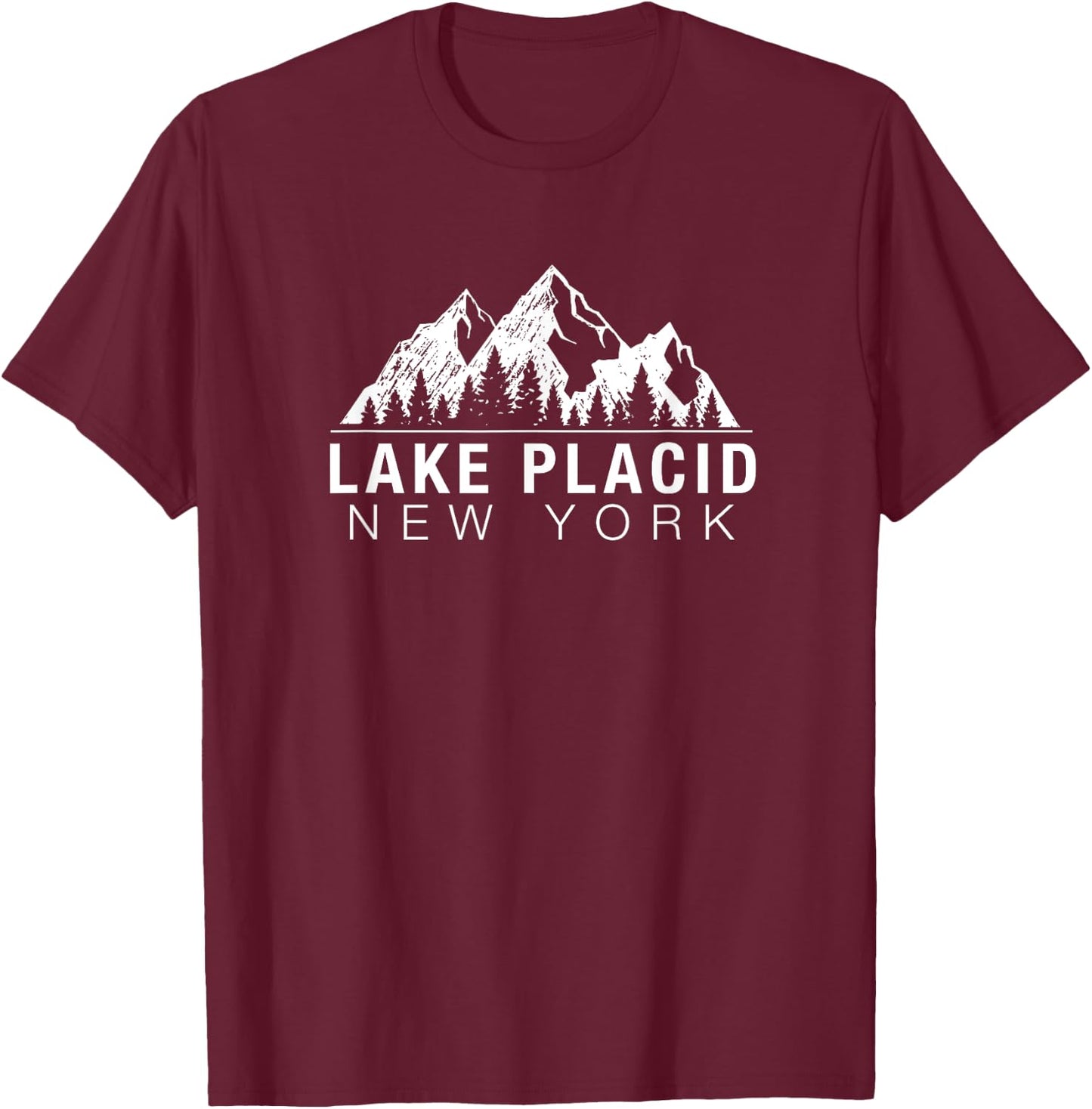 New York - Lake Placid T-Shirt - T-Shirt | Maroon