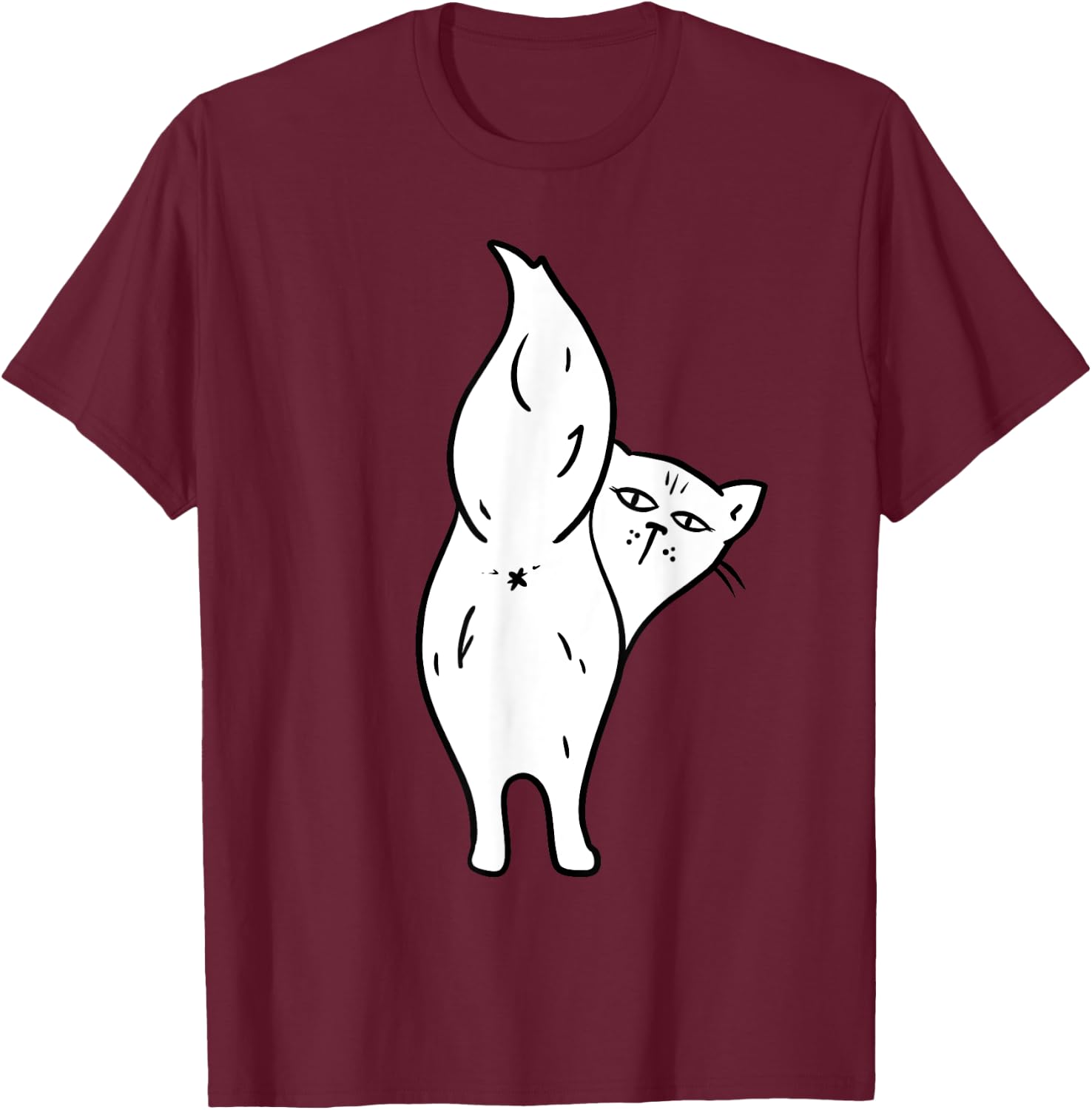 Cat Butthole Shirt Offensive Animal Butt Cat Lady T-Shirt - T-Shirt | Maroon