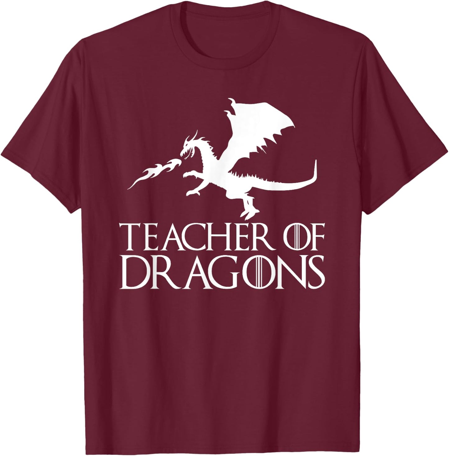 Teacher of Dragons - Funny Halloween Costume Gift T-Shirt - T-Shirt | Maroon