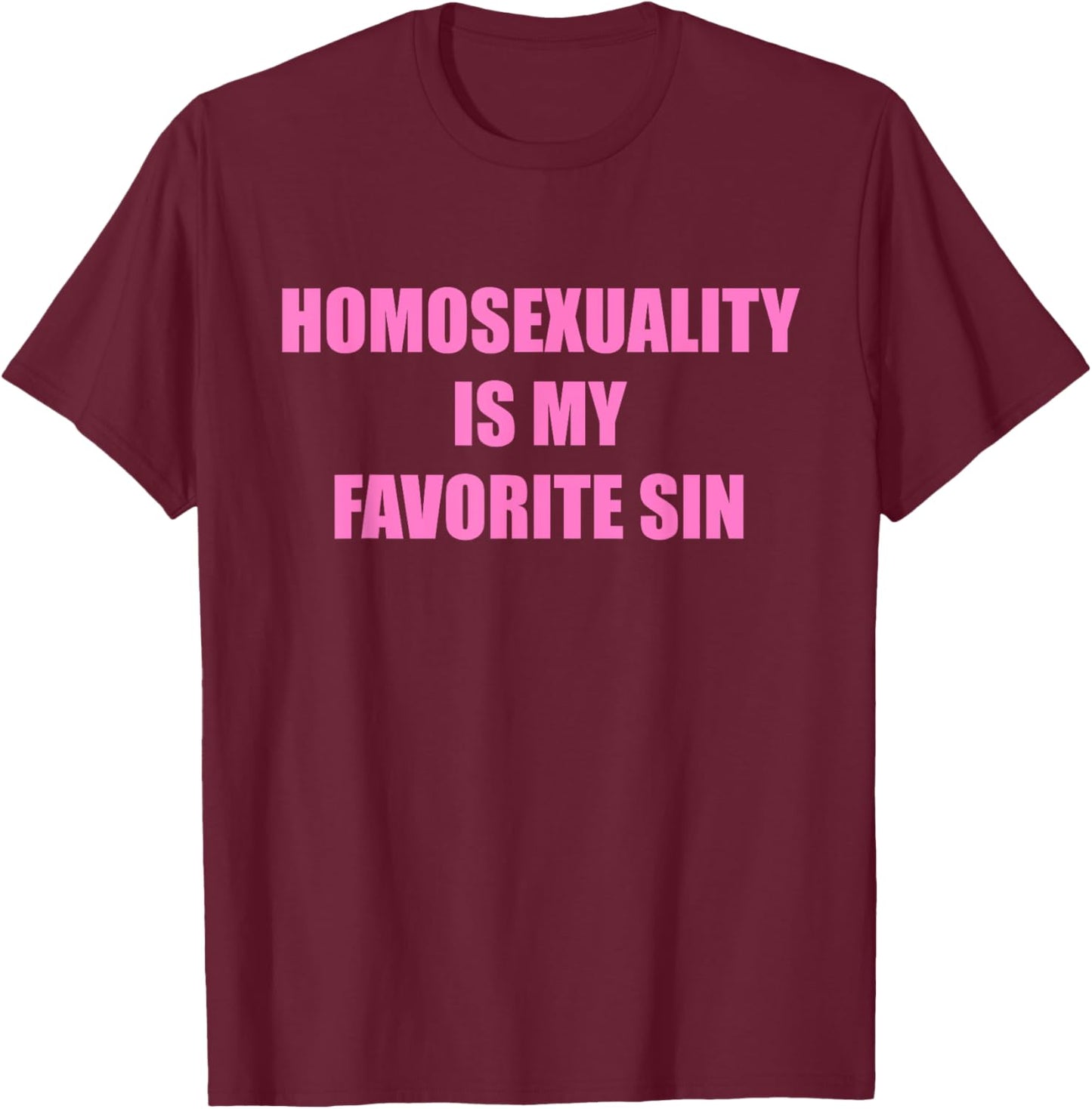 Homosexuality Is My Favorite Sin Apparel T-Shirt - T-Shirt | Maroon