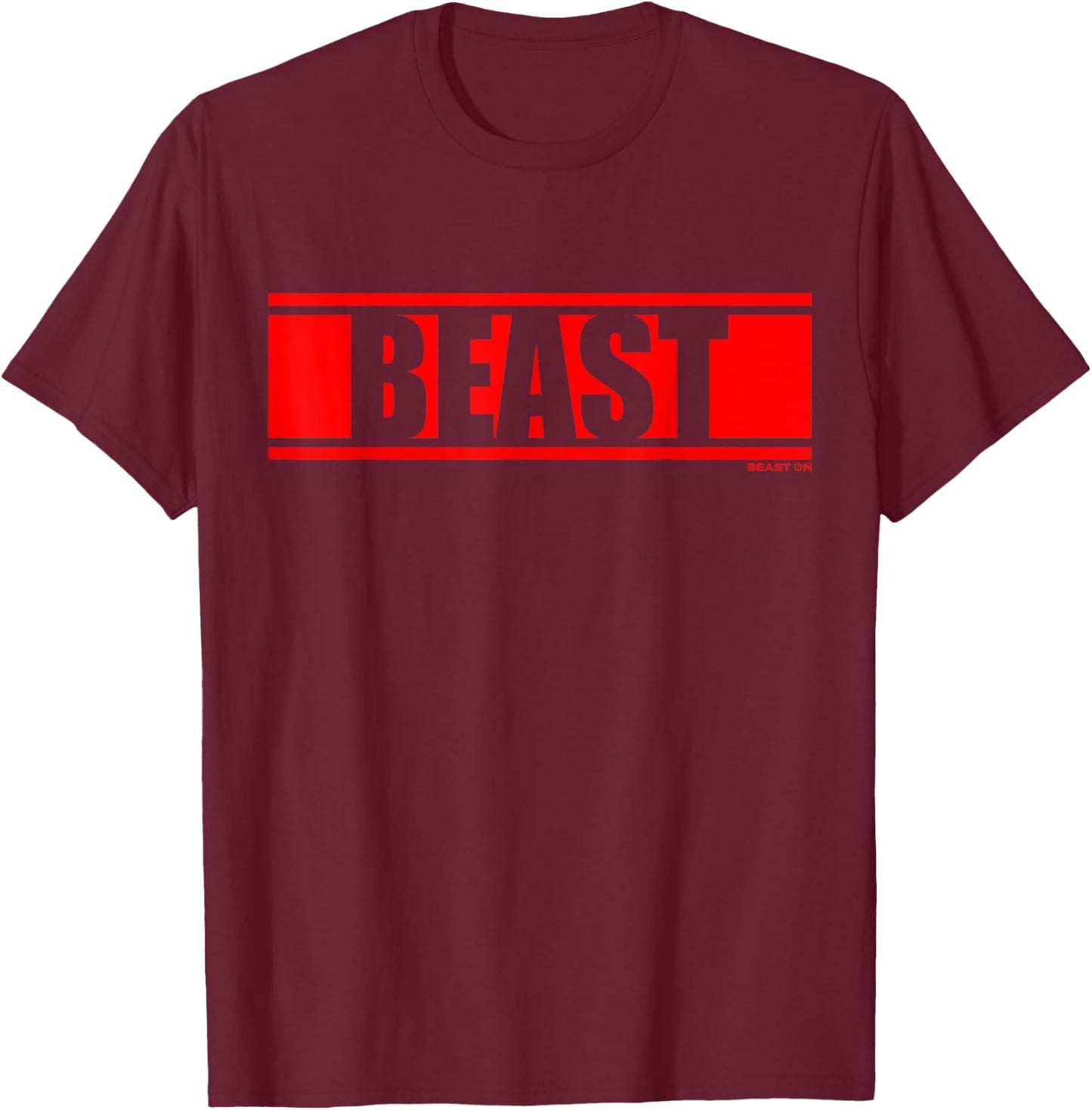 Beast Red Gym Fitness Workout Gym Red Print Motif Red T-Shirt - T-Shirt | Maroon