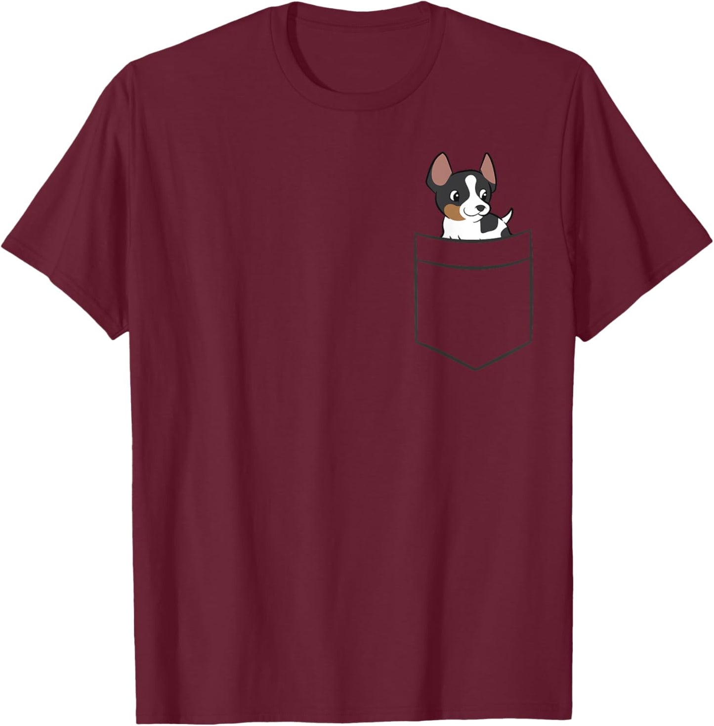Rat Terrier Dog In Pocket Funny Rat Terrier Women Kids T-Shirt - T-Shirt | Maroon