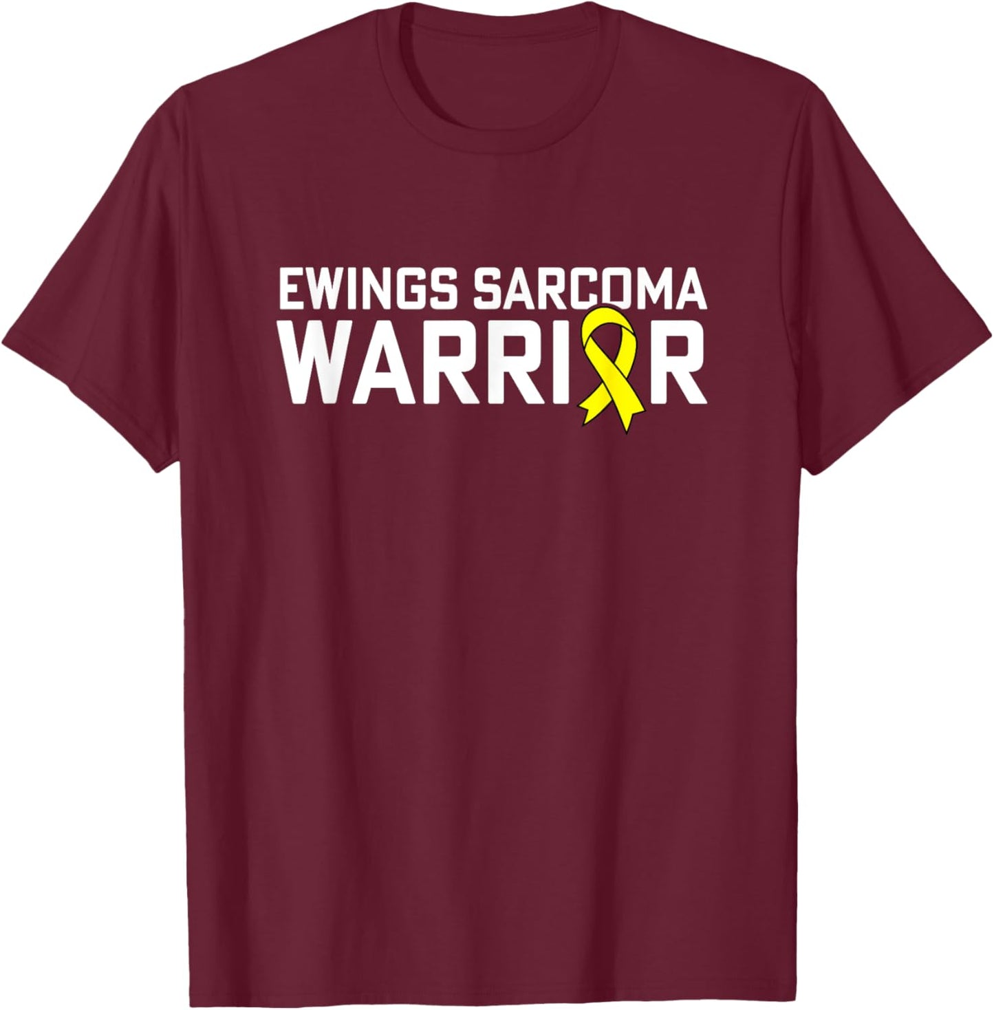 Ewing Sarcoma Warrior Yellow Awareness Month of July T-Shirt - T-Shirt | Maroon