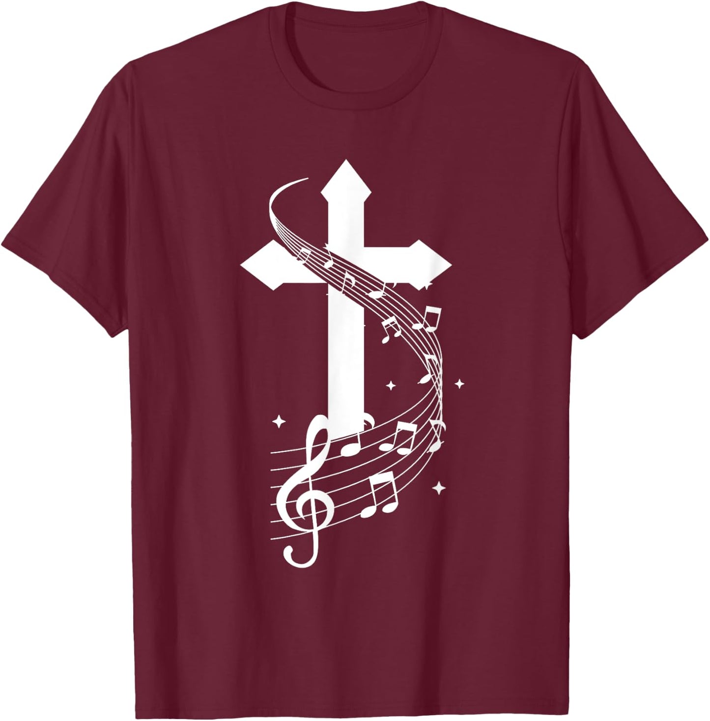 Christian Song Christ Liberal Choir Musical Band Singer Majestic Music God Hymn Orchestra Classical Lord Song T-Shirt - T-Shirt | Maroon