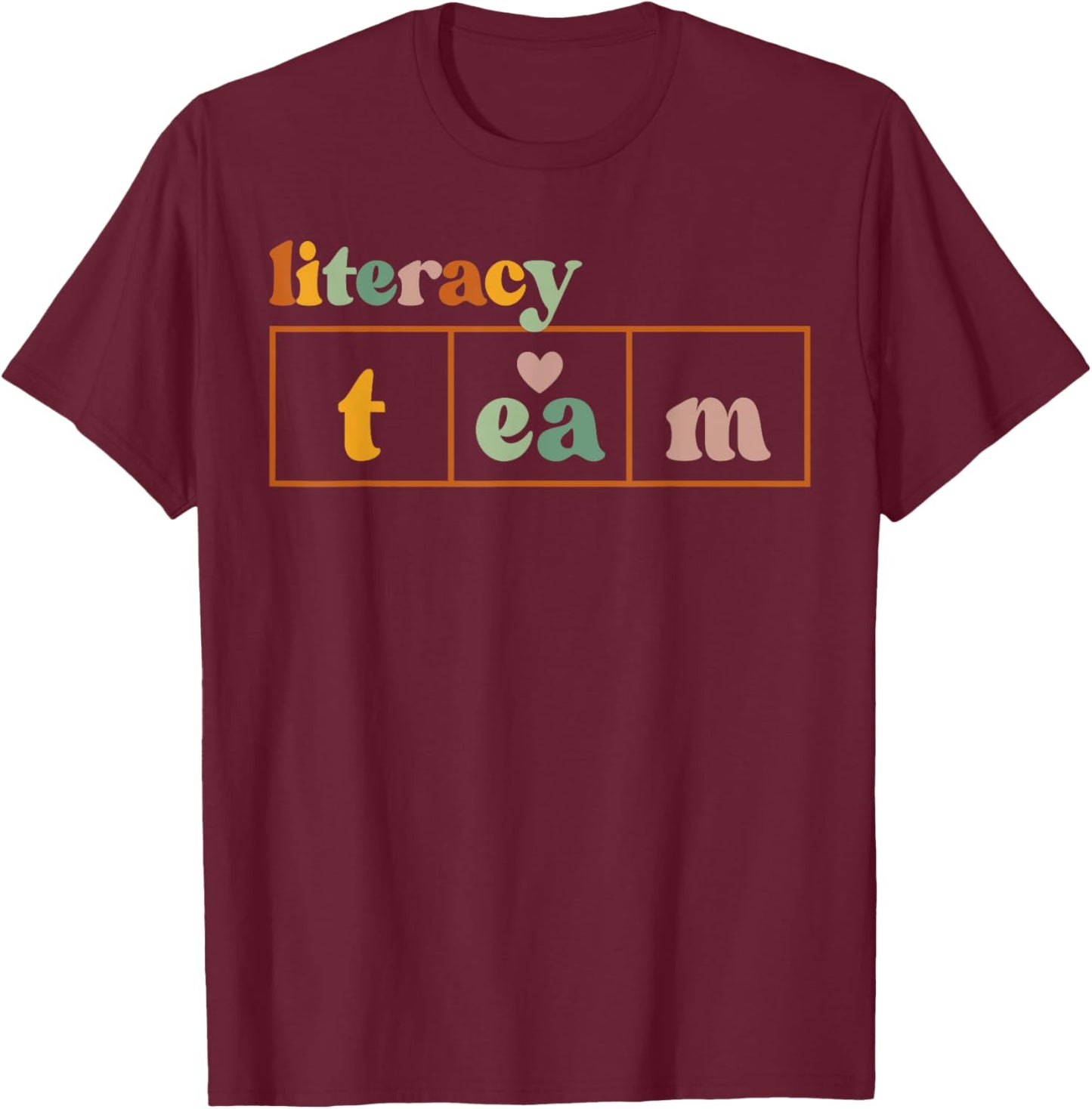 School Literacy Team Science of Reading Men Women Librarian T-Shirt - T-Shirt | Maroon