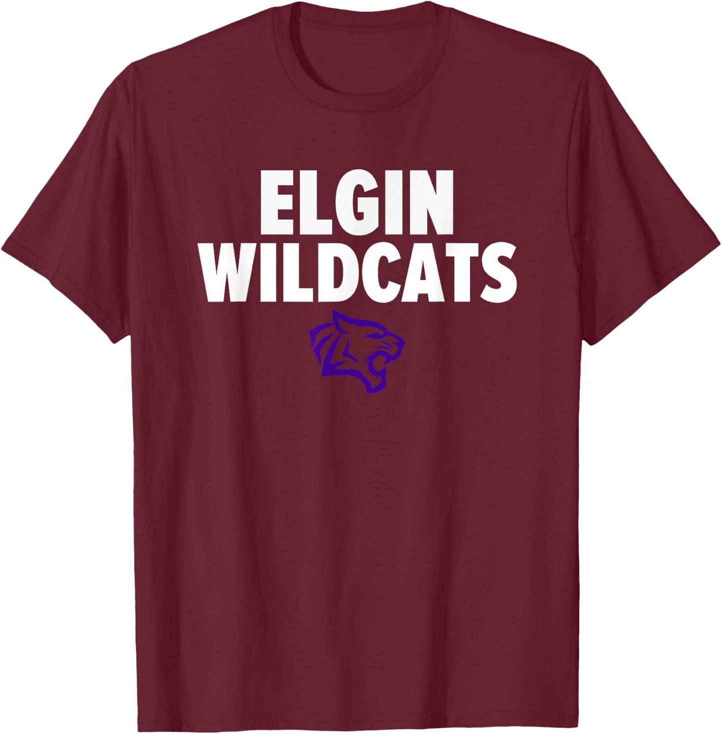 Elgin Wildcats Logo Bold HS T-Shirt - T-Shirt | Maroon