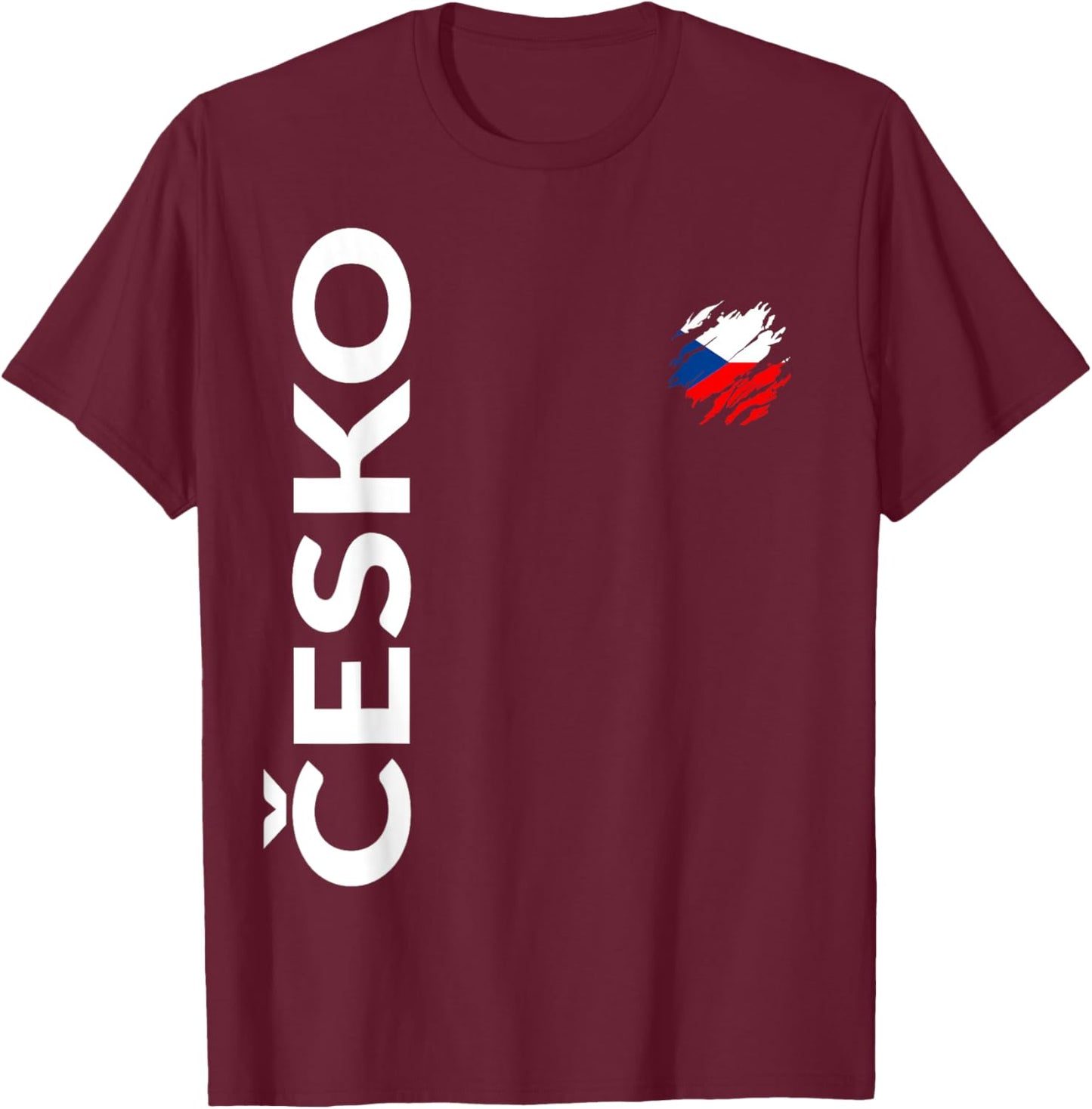 Tschechische Fan Flagge Tschechien T-Shirt - T-Shirt | Maroon