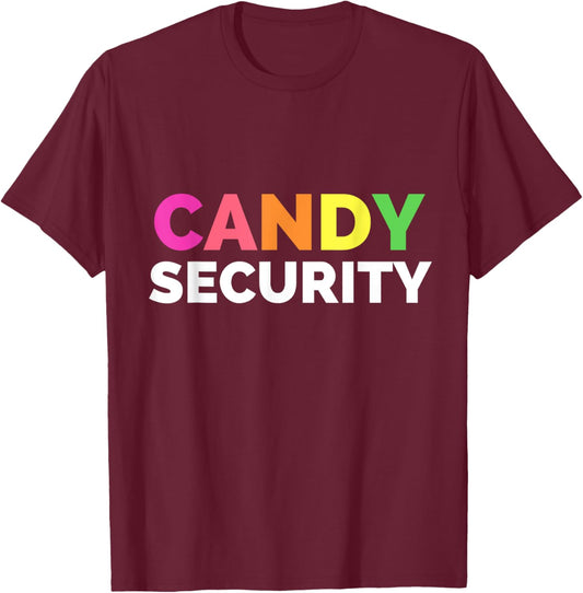 Funny Candy Security Halloween Costume T-Shirt - T-Shirt | Maroon