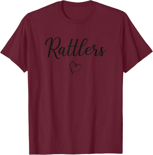 Ronald Reagan Rattlers Above Small Heart T-Shirt - T-Shirt | Maroon