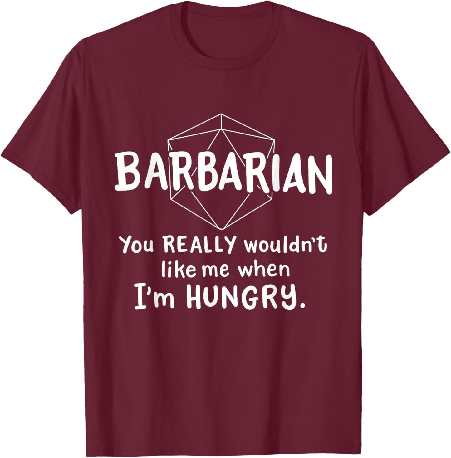 Barbarian Funny Character Joke Roleplaying Games RPG Gamer T-Shirt - T-Shirt | Maroon