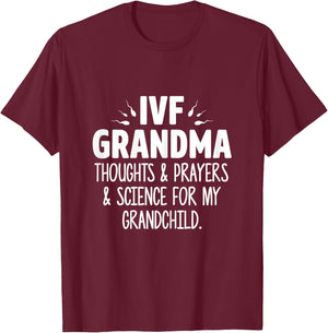 IVF Gift Warrior Grandma Science Transfer Infertility T-Shirt - T-Shirt | Maroon