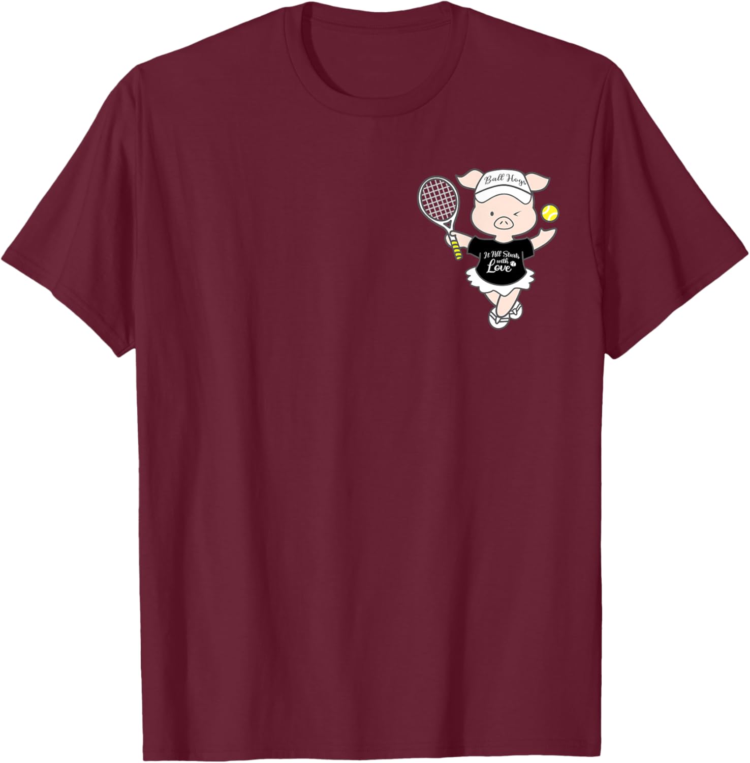 Tennis Ball Hogs T-Shirt - T-Shirt | Maroon