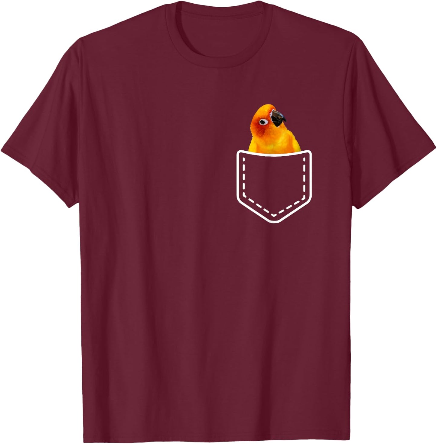 Pocket Sun Conure Apparel For Sun Conure Parrot Birds Lovers T-Shirt - T-Shirt | Maroon
