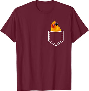 Pocket Sun Conure Apparel For Sun Conure Parrot Birds Lovers T-Shirt - T-Shirt | Maroon