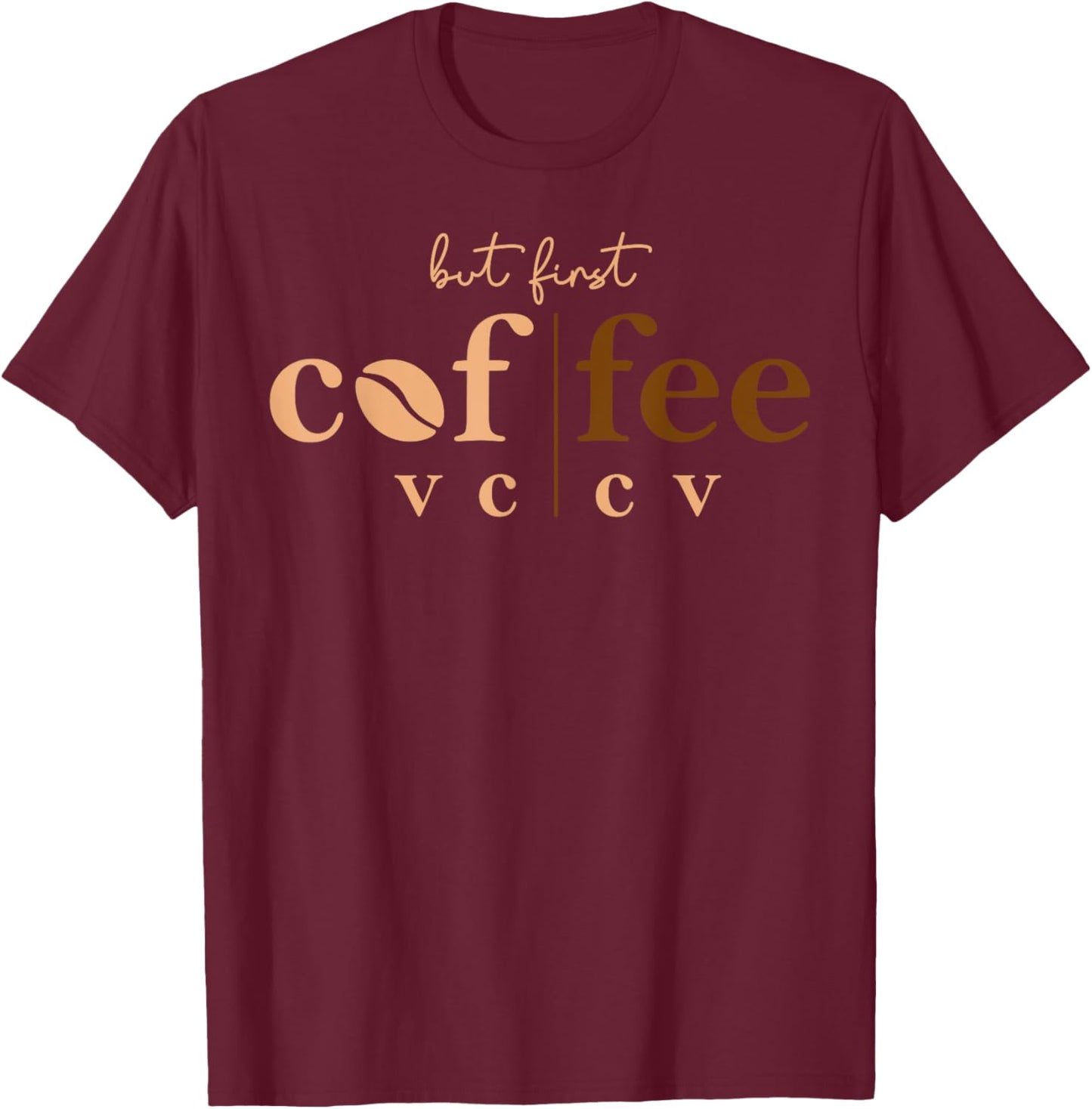 Linguist Teacher Science Of Reading Coffee Lover Phonics T-Shirt - T-Shirt | Maroon