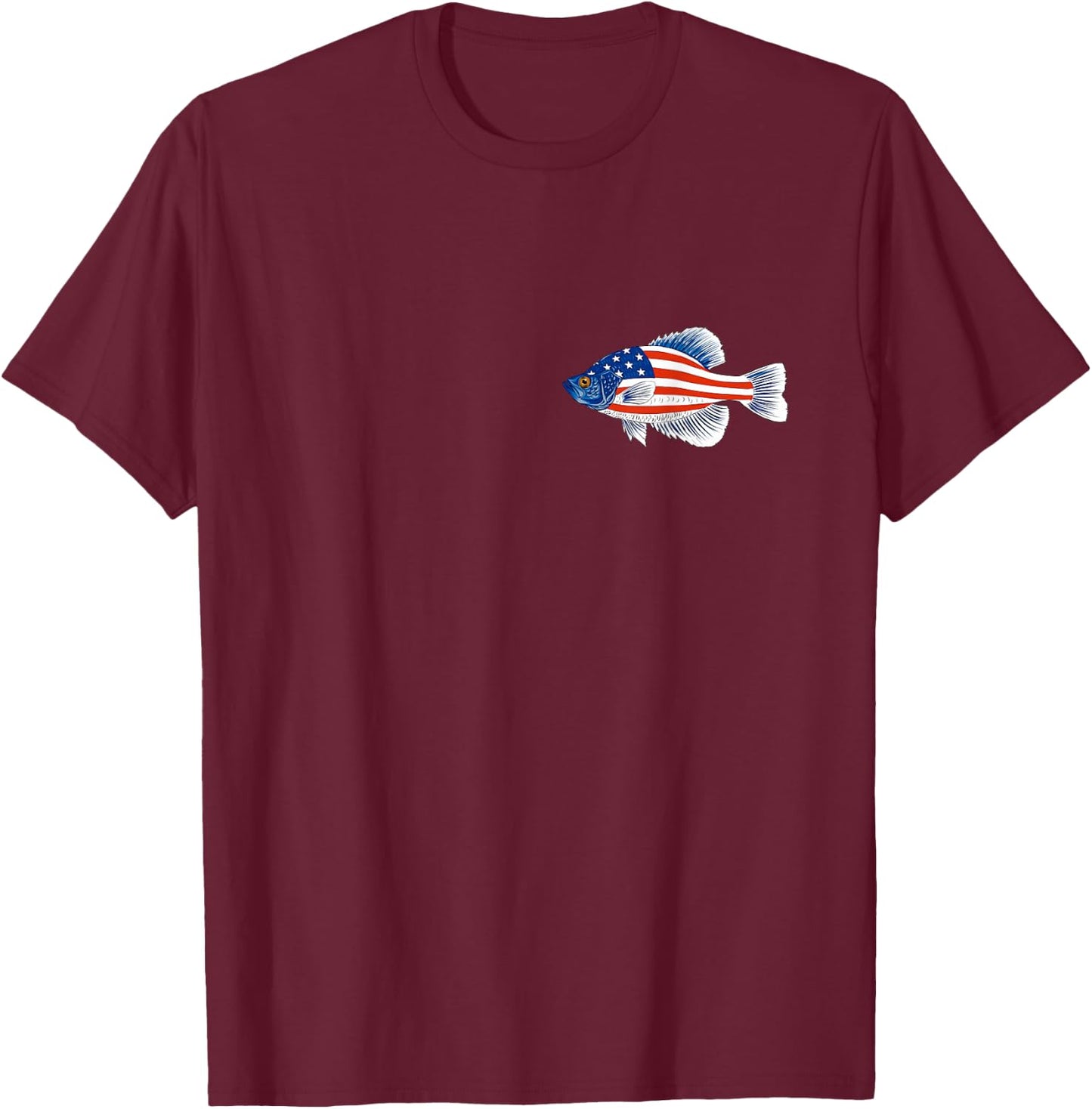 Freshwater Fishing Gift Men Women Kids USA Black Crappie T-Shirt - T-Shirt | Maroon