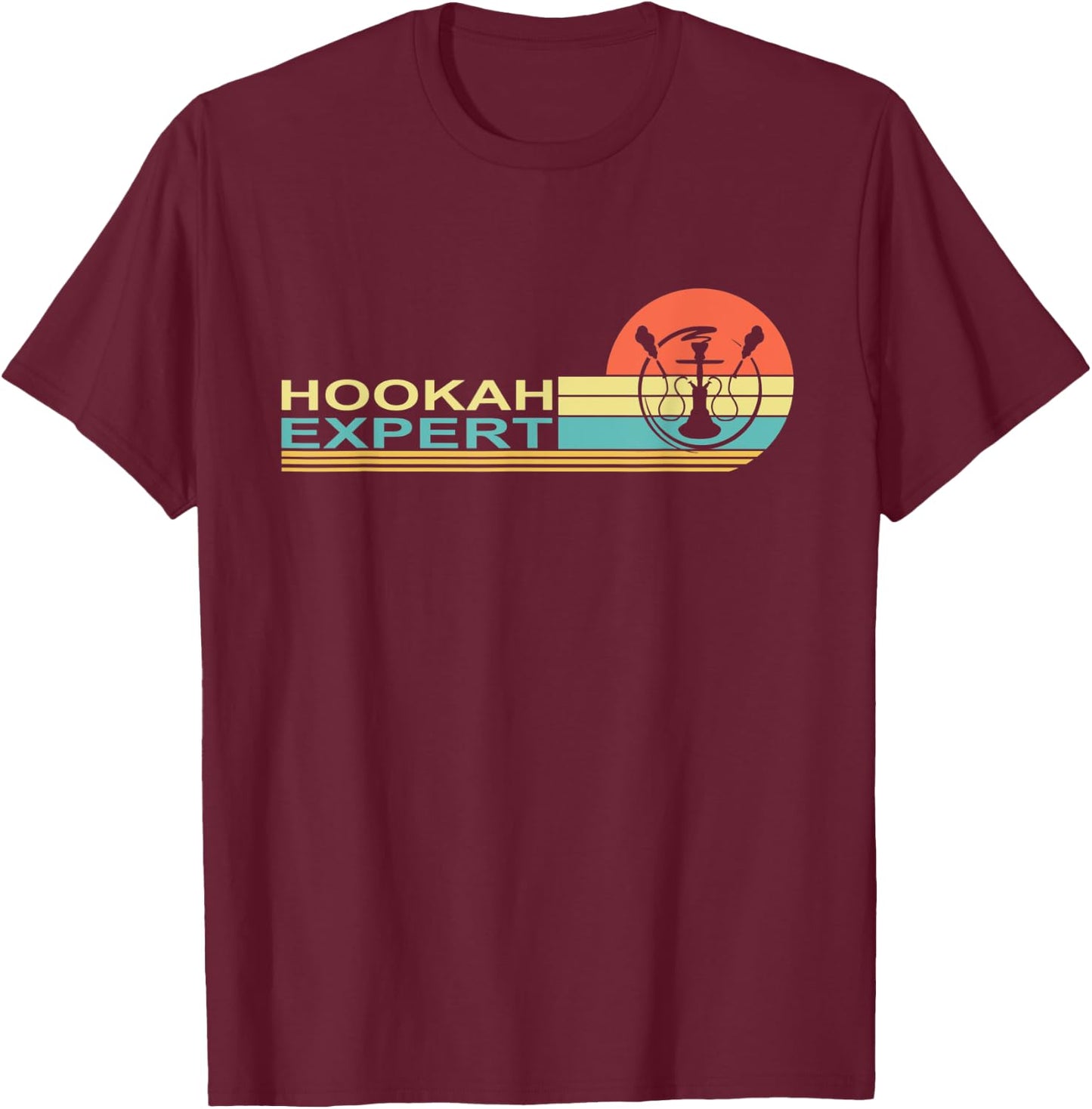 Vintage Hookah, Shisha, retro style smoking pipe gift T-Shirt - T-Shirt | Maroon