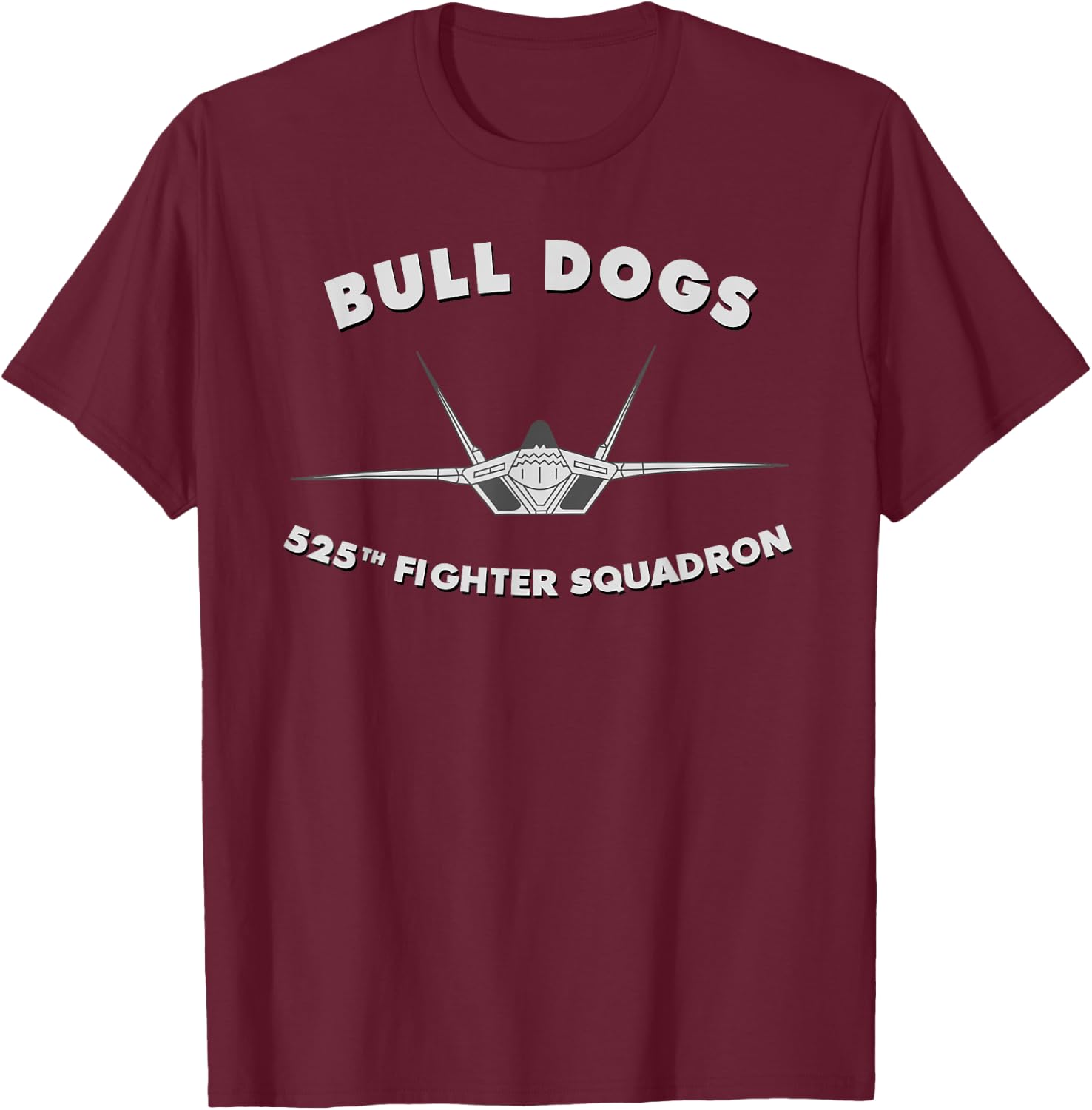 525th Fighter Squadron The Bull Dogs T-Shirt - T-Shirt | Maroon