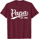 Papa 2018 Papa Since 2018 Papa Est 2018 T-Shirt - T-Shirt | Maroon