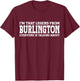 Burlington Hometown IA Iowa Home Roots City Funny - Men's -Adults & Kids Black Short Sleeve Cotton 100% Classic Fit Pull On U-Neck - Small T-Shirt - T-Shirt | Maroon