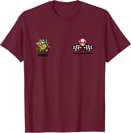 Mario Kart Bowser Est 1992 King Koopa Race Schematics T-Shirt - T-Shirt | Maroon