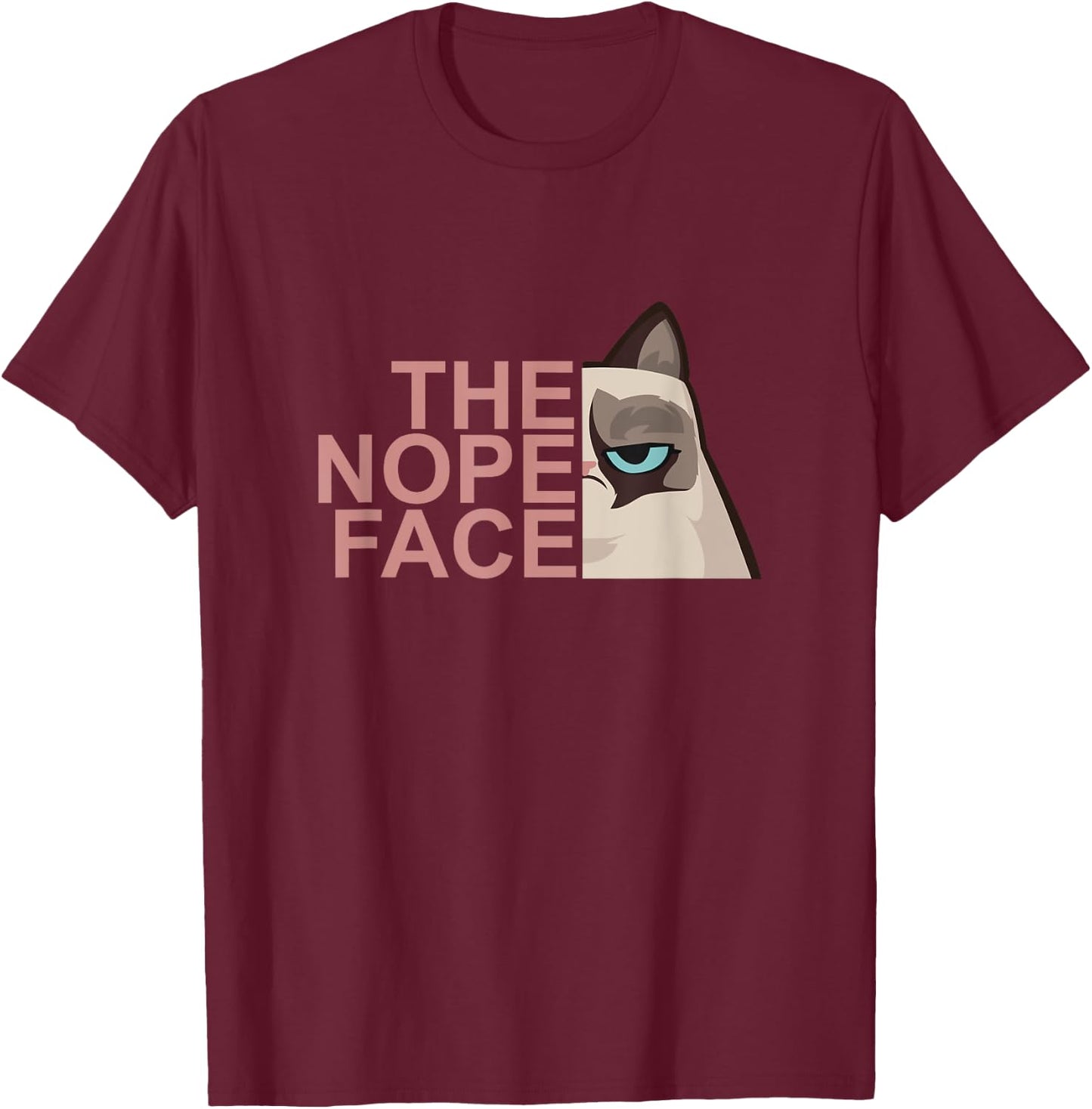 The Nope Face Cute Funny T-Shirt - T-Shirt | Maroon