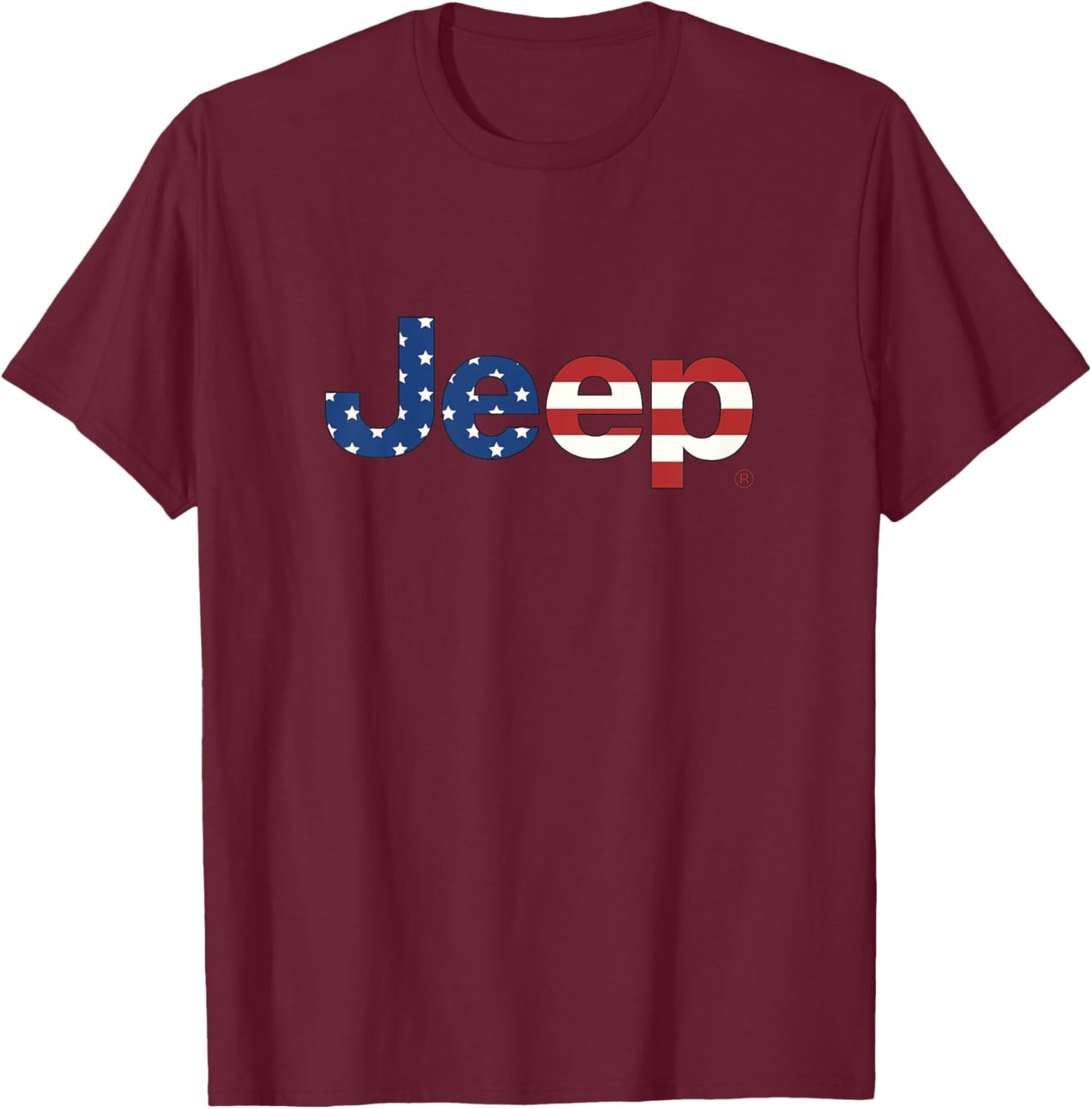 Kids Jeep Flag Wordmark Logo Officially Licensed T-Shirt - T-Shirt | Maroon