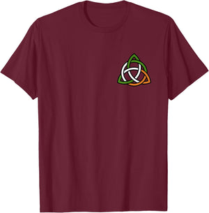 Irish Celtic Cross Knot Ireland Flag Clover T-Shirt - T-Shirt | Maroon