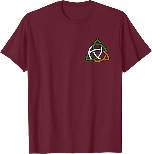 Irish Celtic Cross Knot Ireland Flag Clover T-Shirt - T-Shirt | Maroon