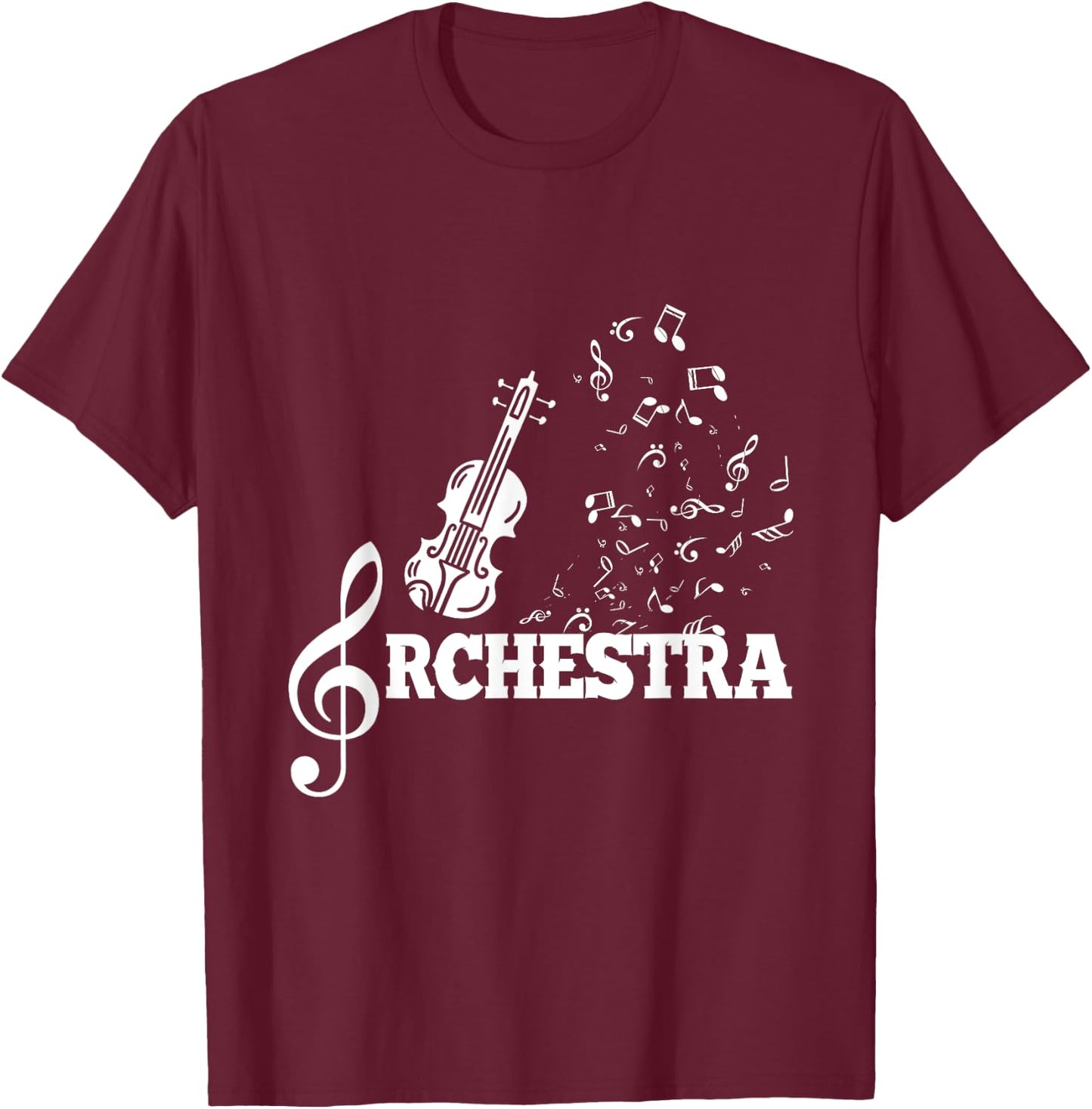 Clef Violin Musical Notes Violinist Classical Music Gift T-Shirt - T-Shirt | Maroon