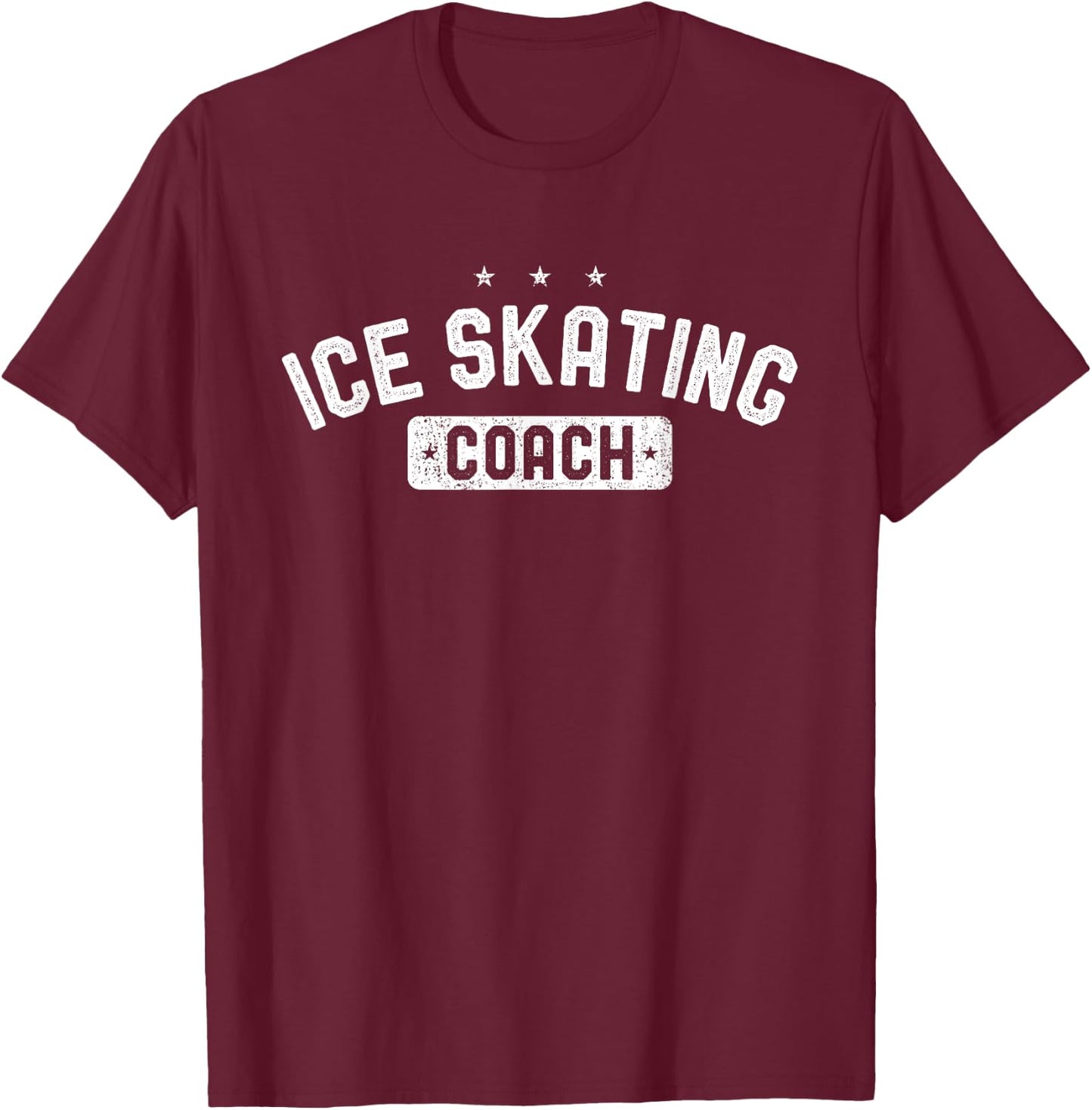 Ice Skating Coach Vintage Ice Skating T-Shirt - T-Shirt | Maroon