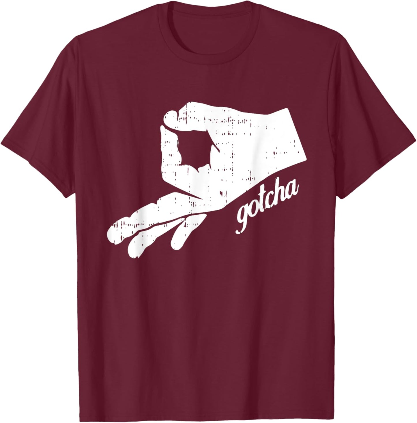 Ok Symbol Hand Gotcha Halloween Funny Circle Game Meme T-Shirt - T-Shirt | Maroon