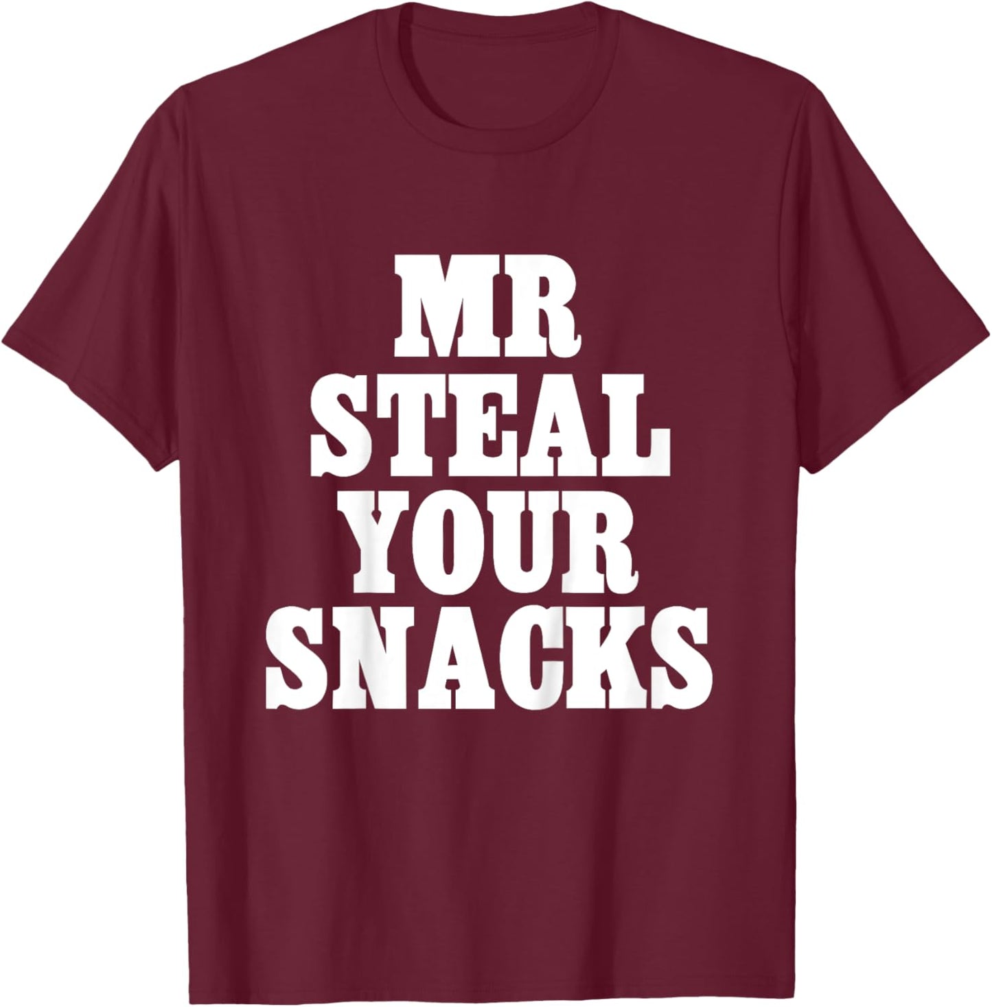 Kids Kids Mr Steal Your Snacks Funny Hungry Boy Foodie Toddler T-Shirt - T-Shirt | Maroon