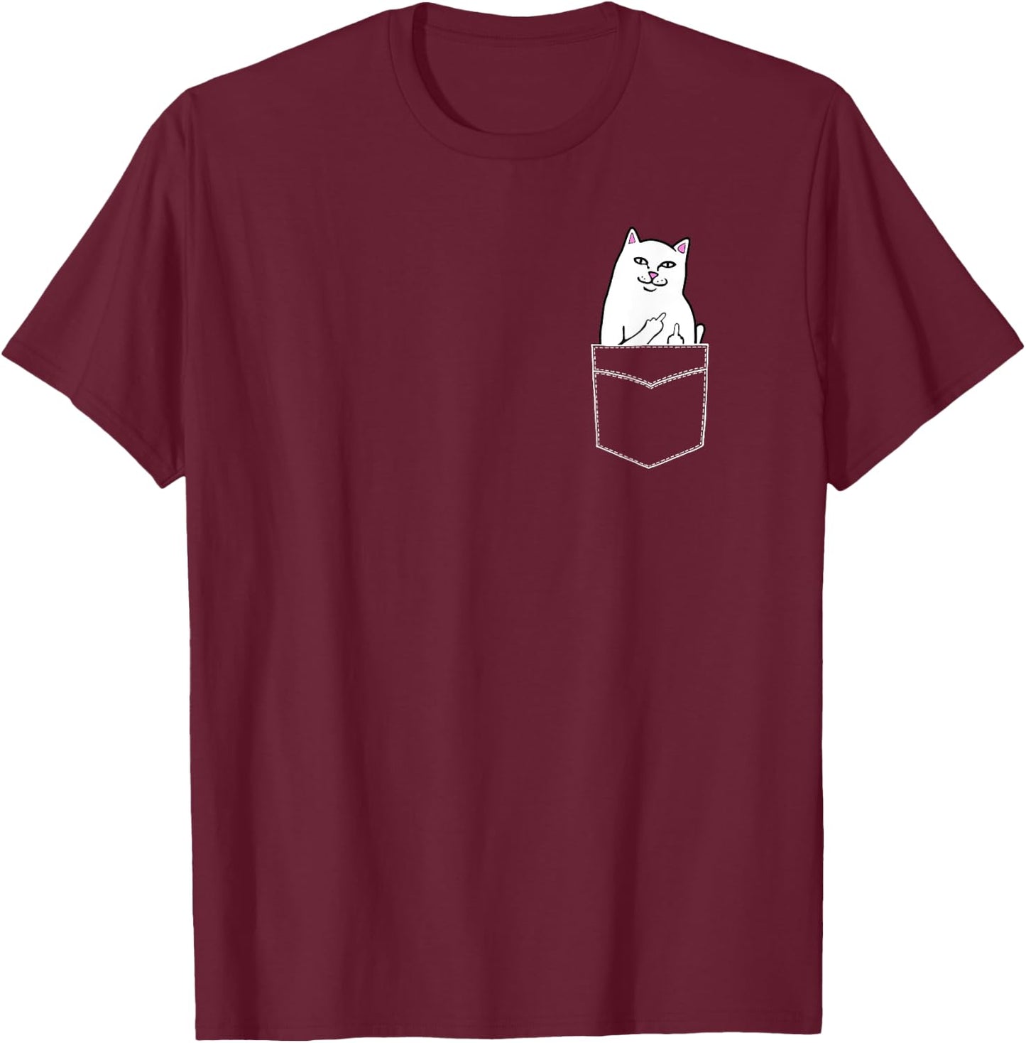 Cat Flip Off Flip Off Cat Bag Memo Give Your Finger T-Shirt - T-Shirt | Maroon
