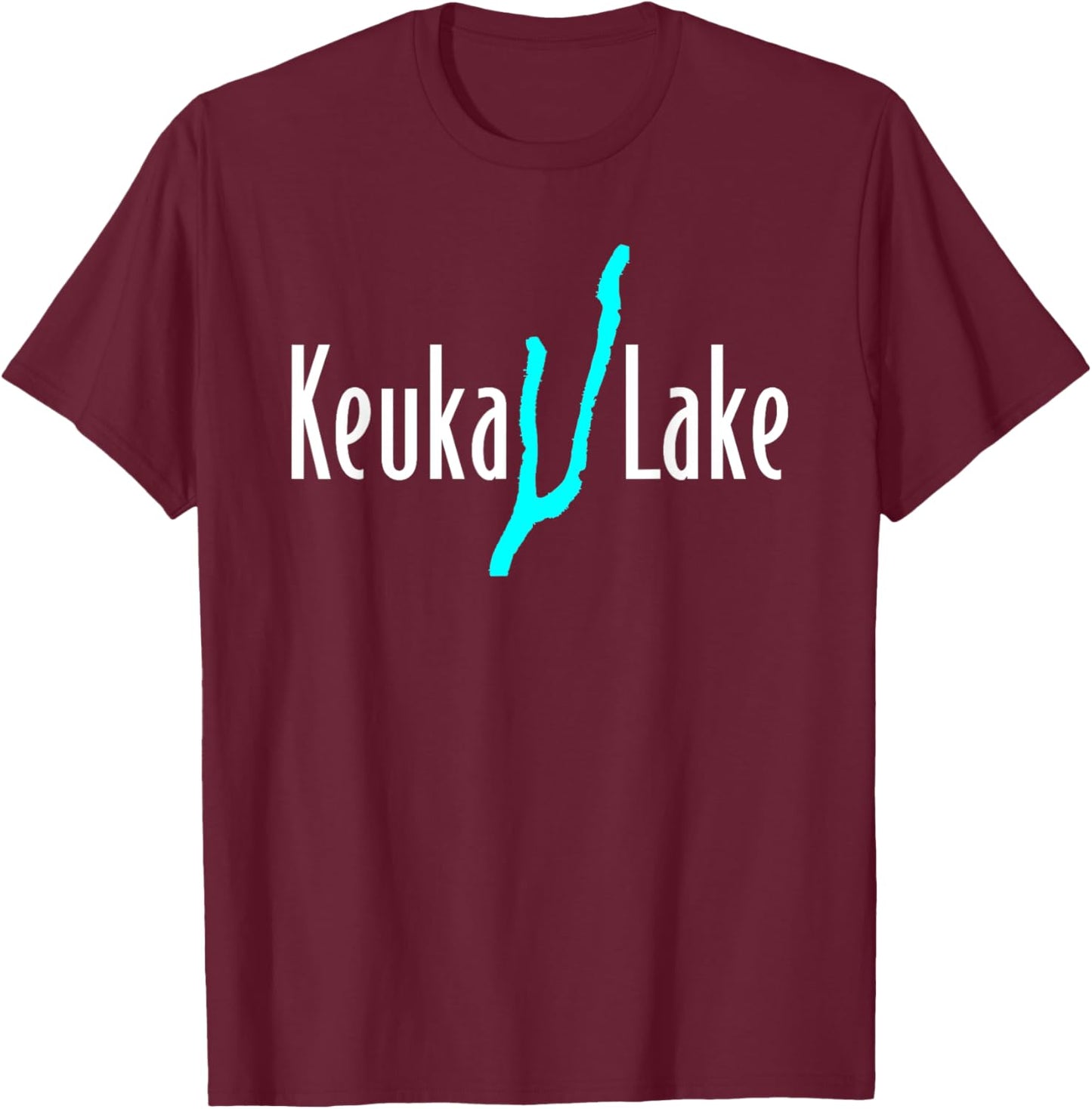 Minimalist Keuka Lake - New York T-Shirt - T-Shirt | Maroon