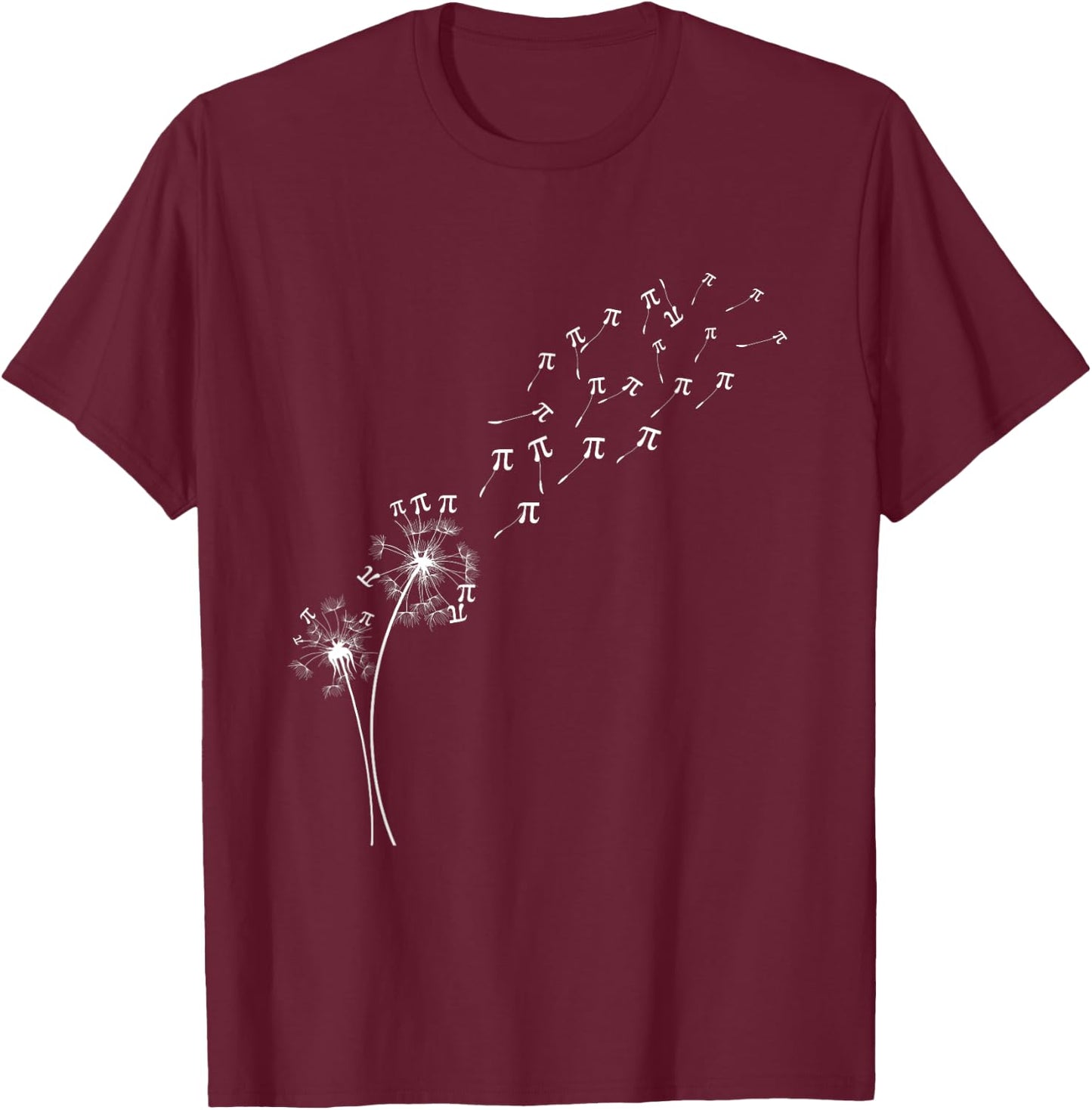 Dandelion Pi Day Flower Floral Tree Math Mathematic Lover T-Shirt - T-Shirt | Maroon