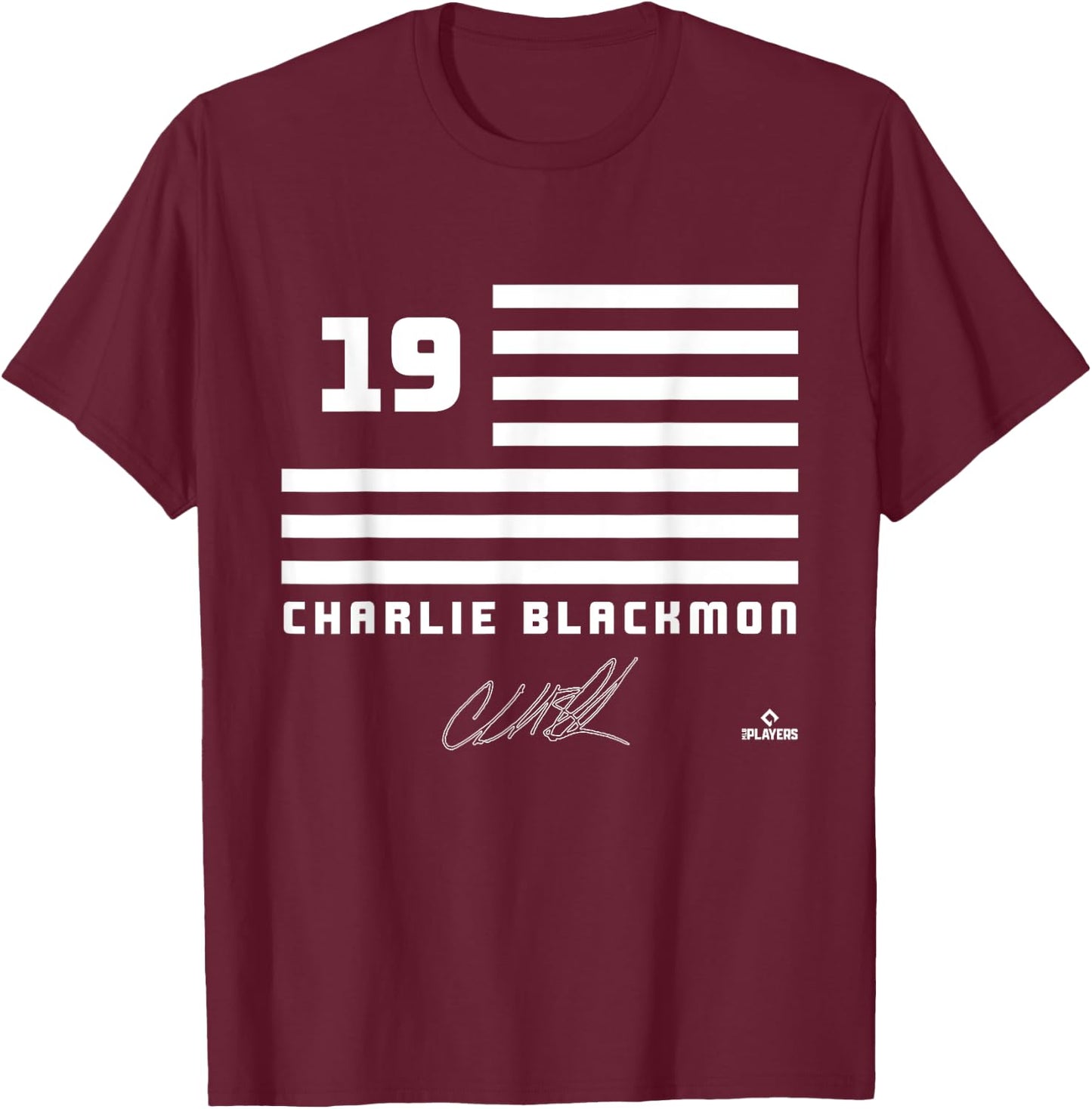 Charlie Blackmon Flag Name T-Shirt - T-Shirt | Maroon