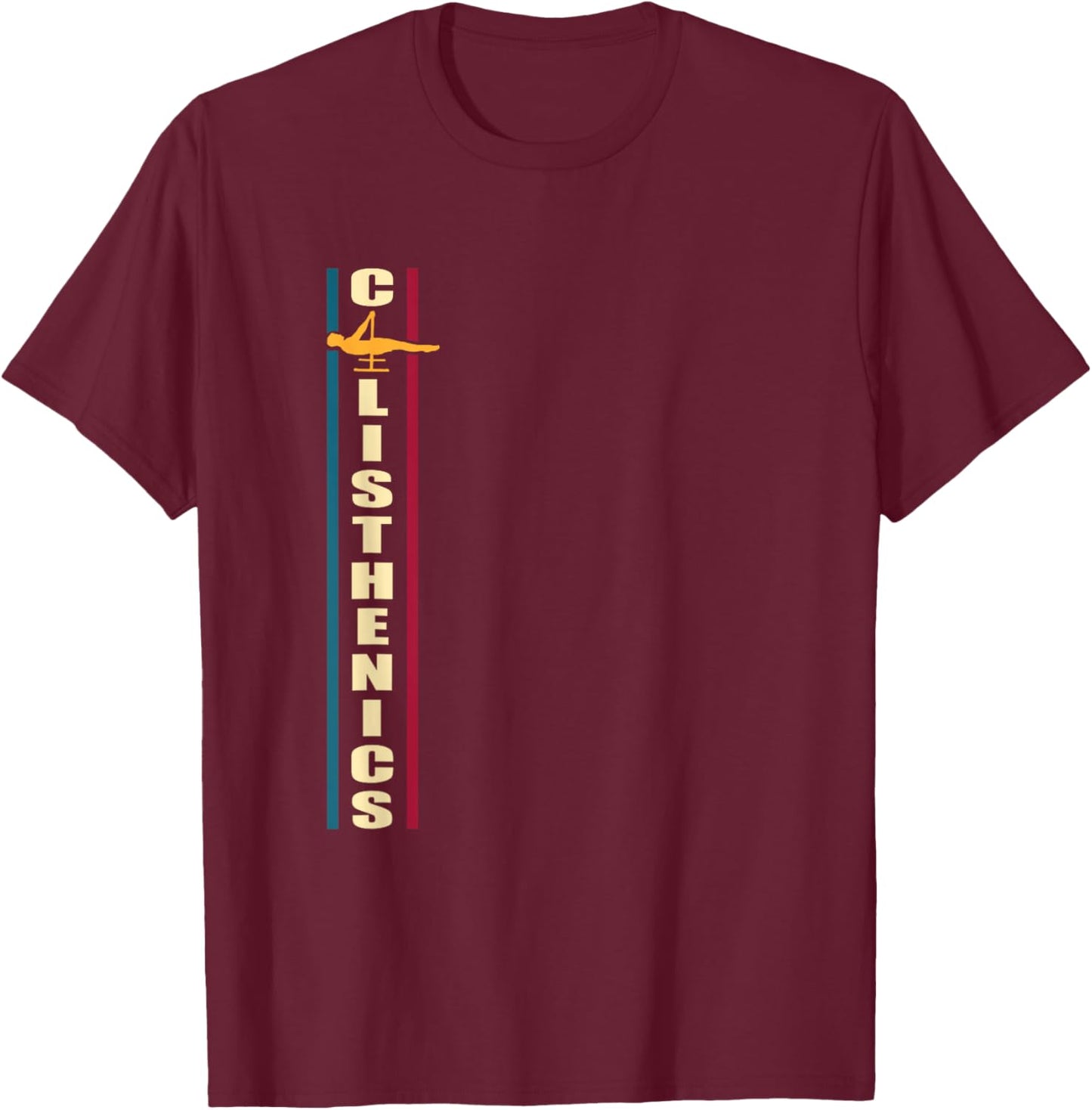 Calisthenics Fitness Training Front Lever T-Shirt - T-Shirt | Maroon
