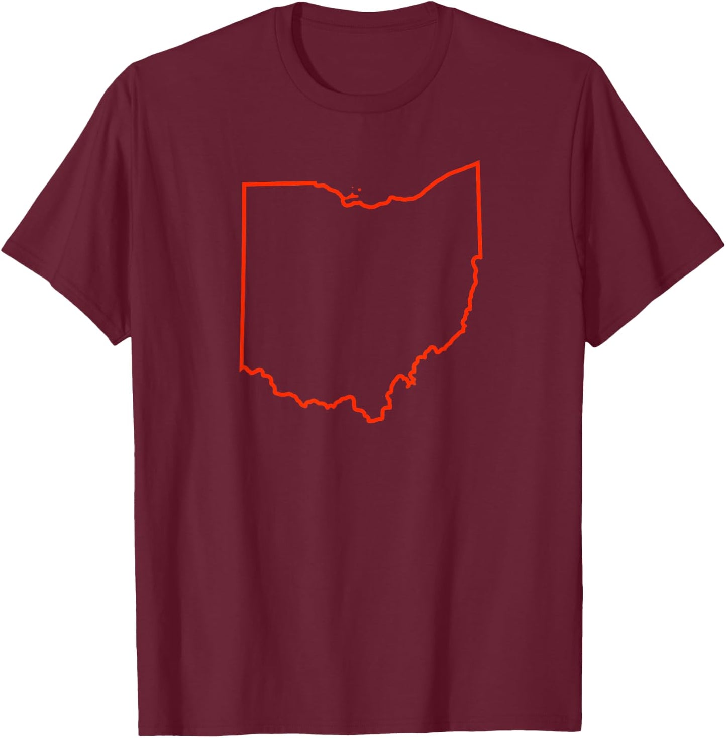 Ohio red outline T-Shirt - T-Shirt | Maroon