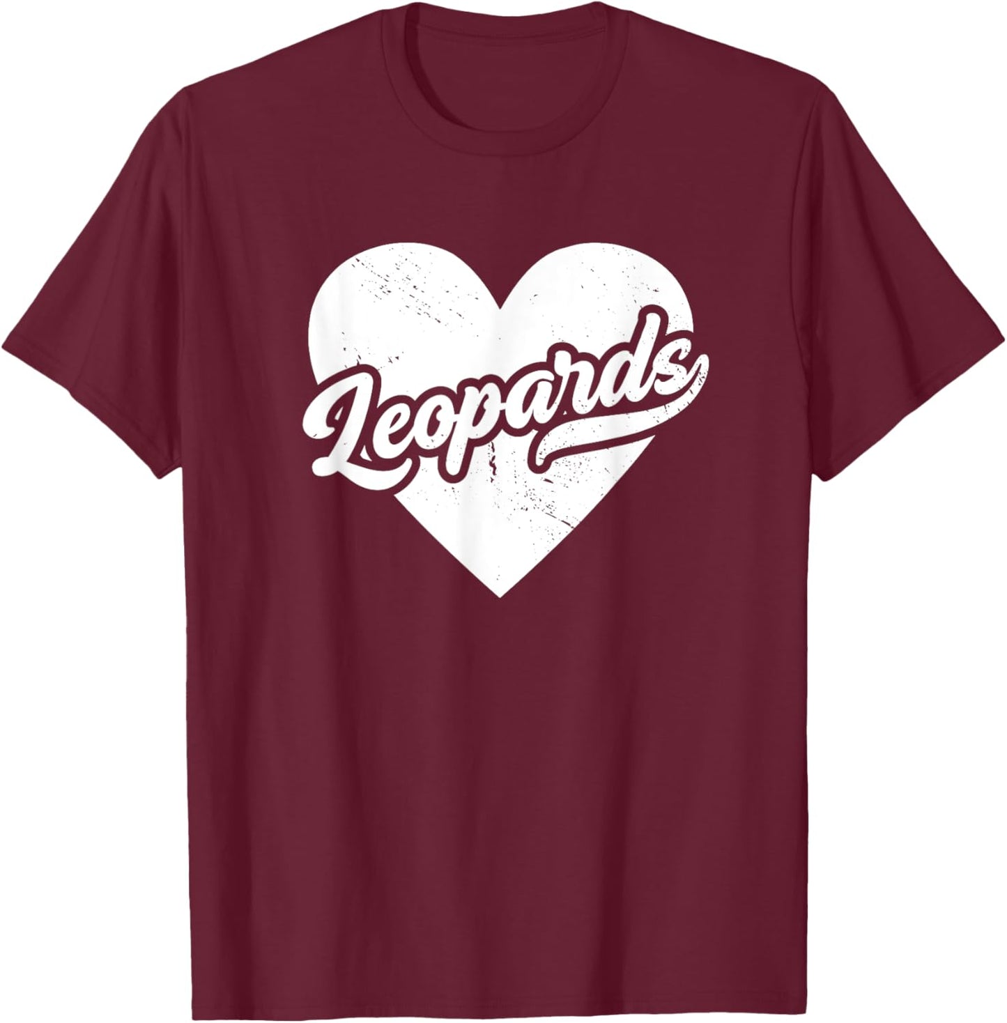 Vintage Leopards High School Spirit Go Leopards Love T-Shirt - T-Shirt | Maroon